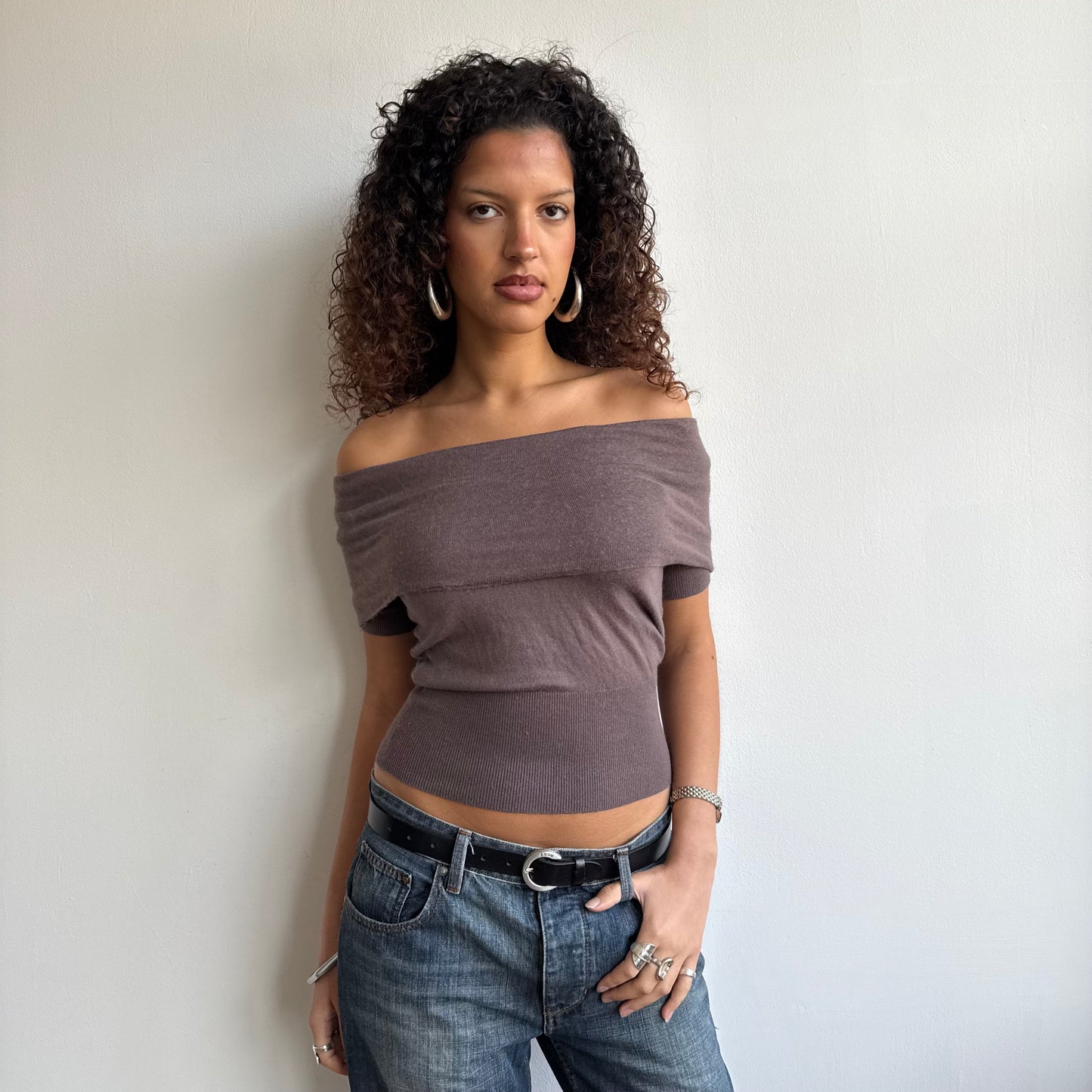 Taupe Bardot knit - Size S