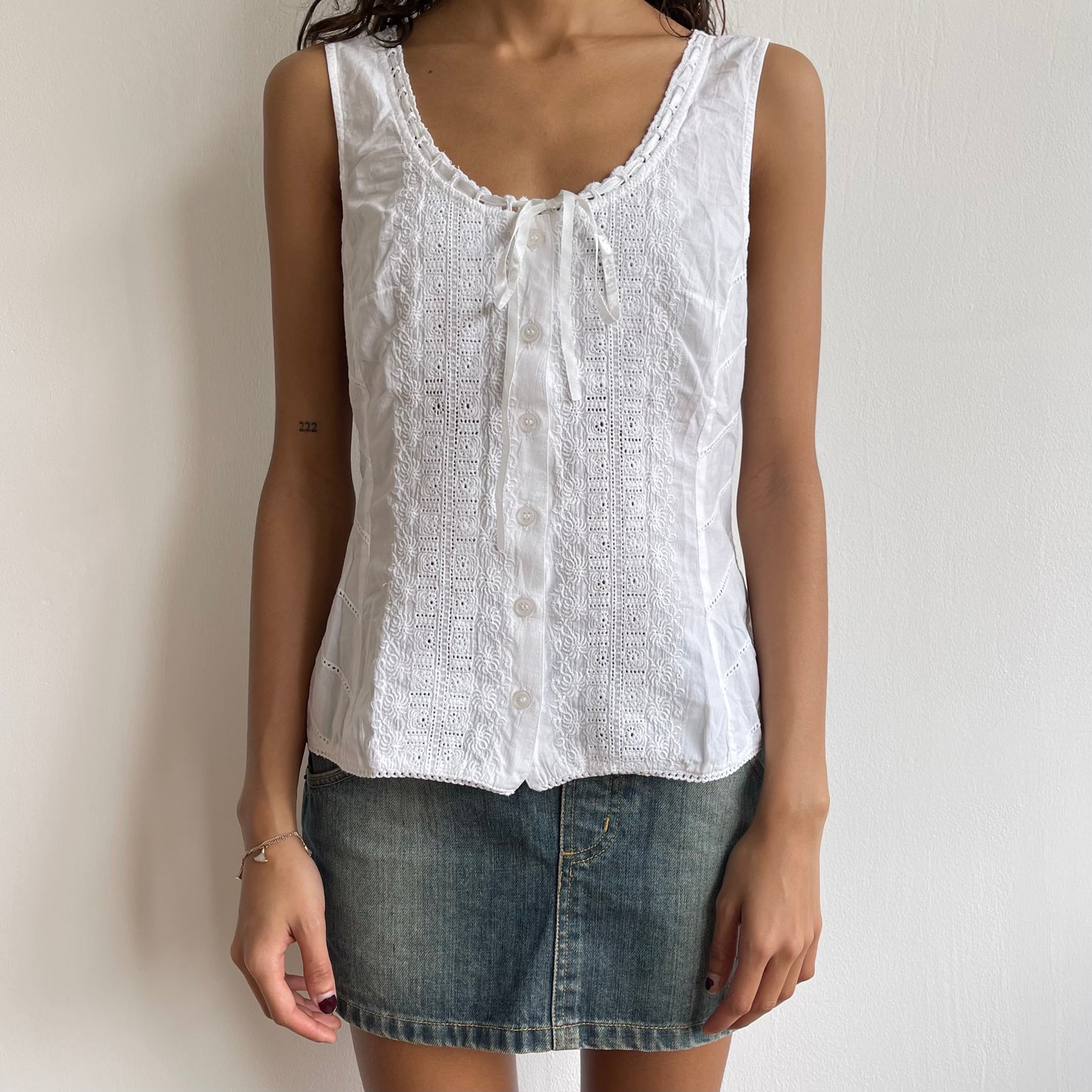 White milkmaid top - Size L