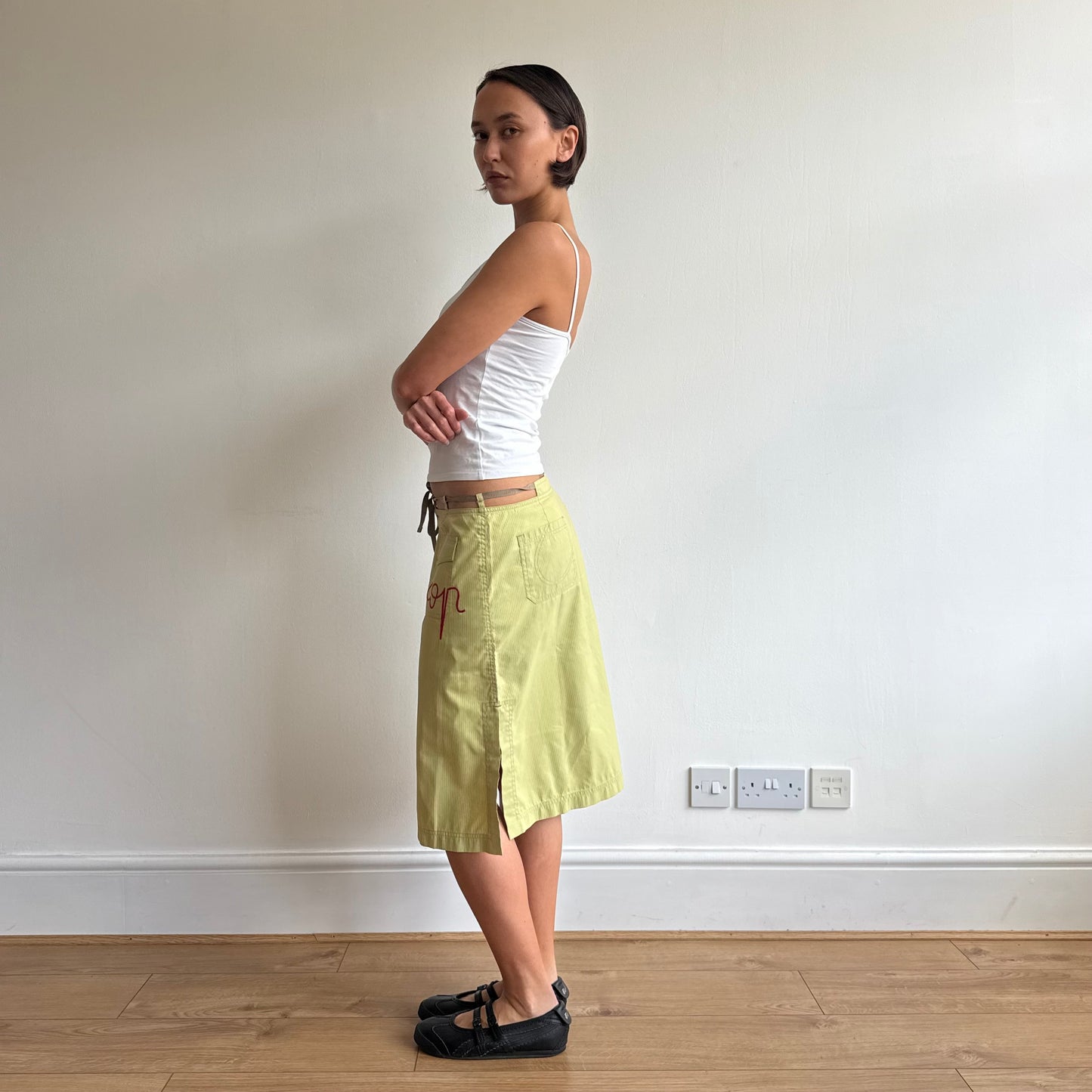 Cop Copine green stripe skirt - Size M