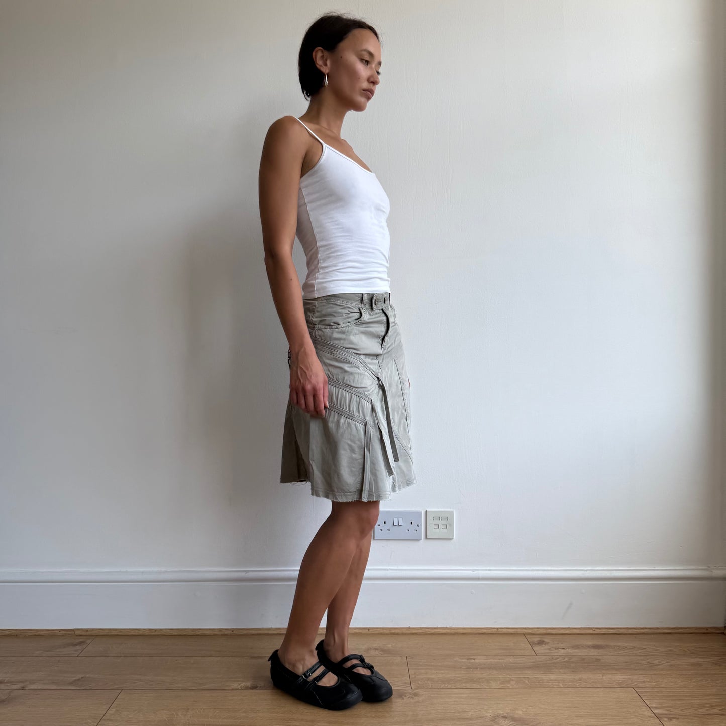 Khaki cargo tassel skirt - Size S