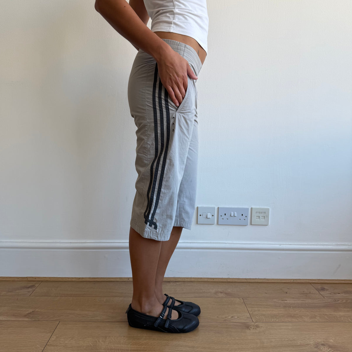 Grey Adidas cargo capris - Size XS
