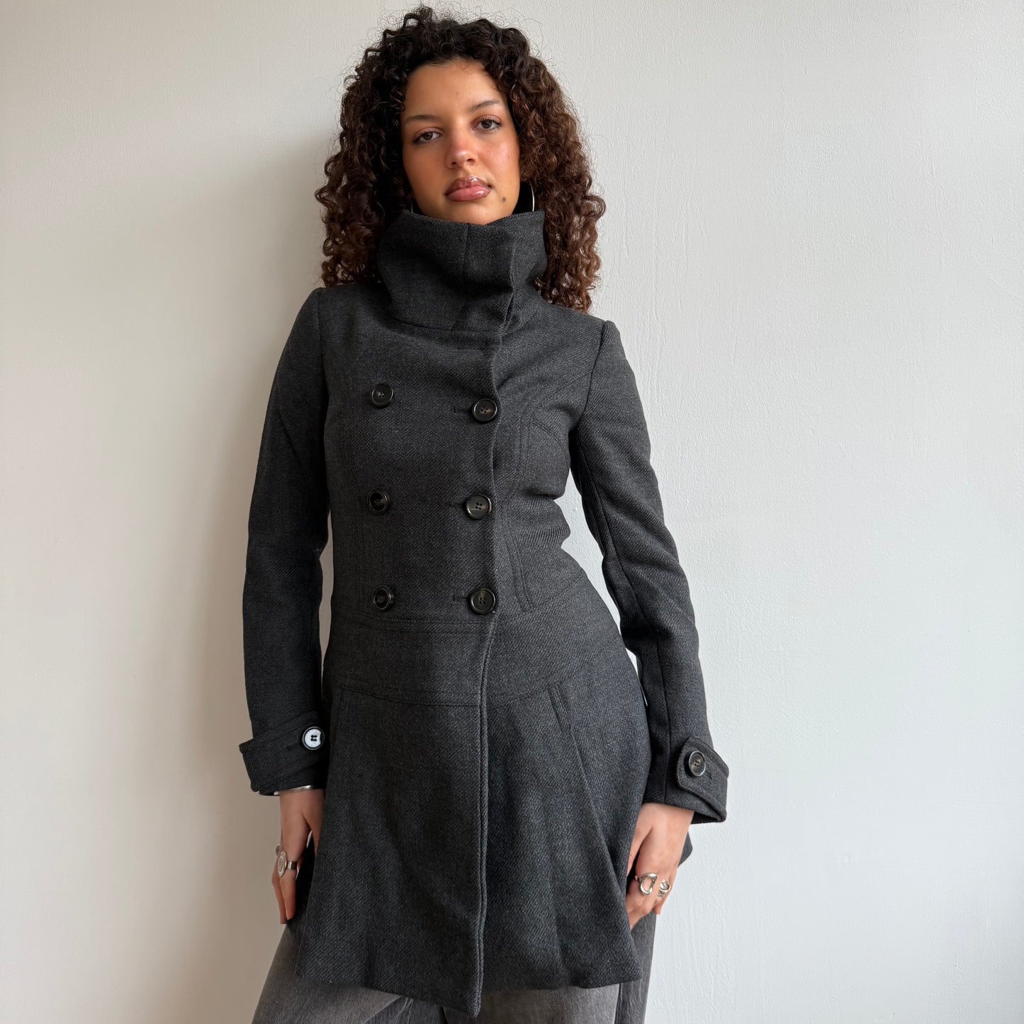 Grey peacoat dress - Size XS