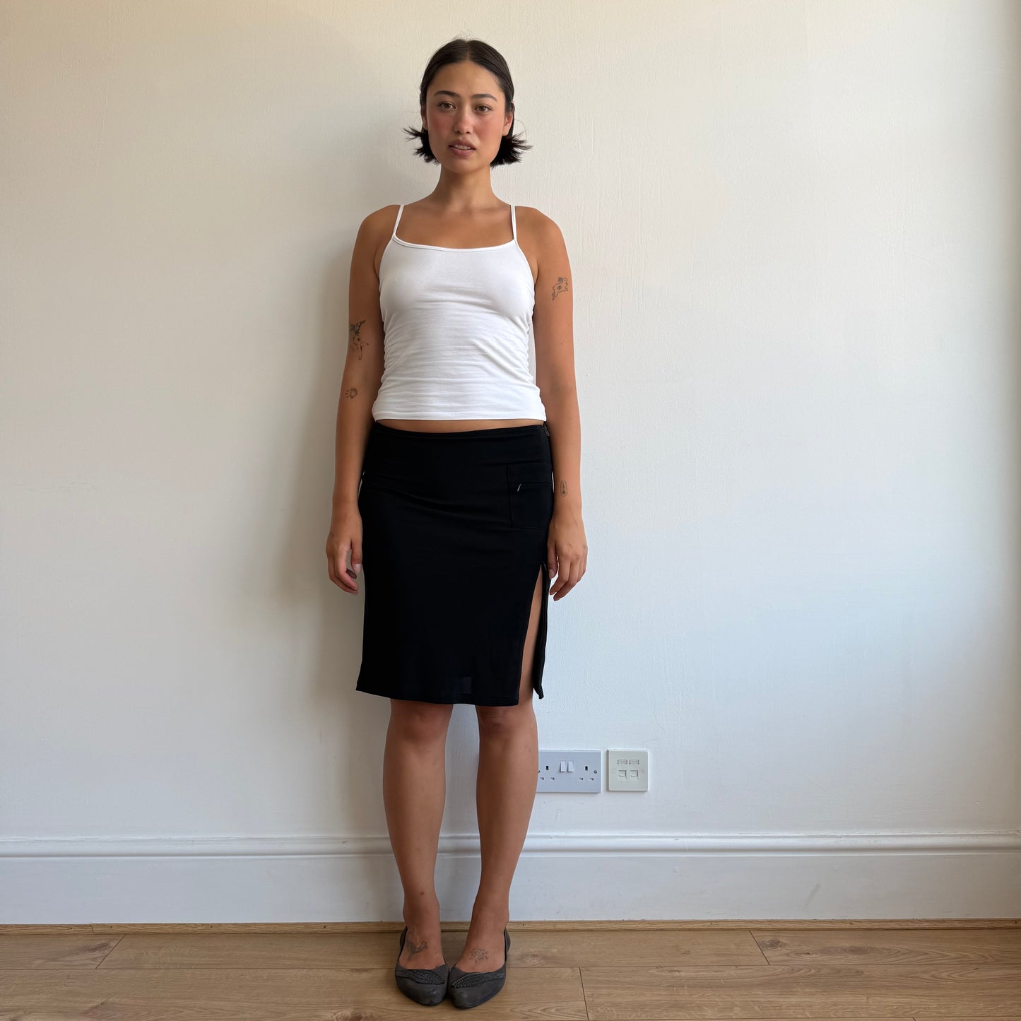 Black Morgan zip midi skirt - Size S