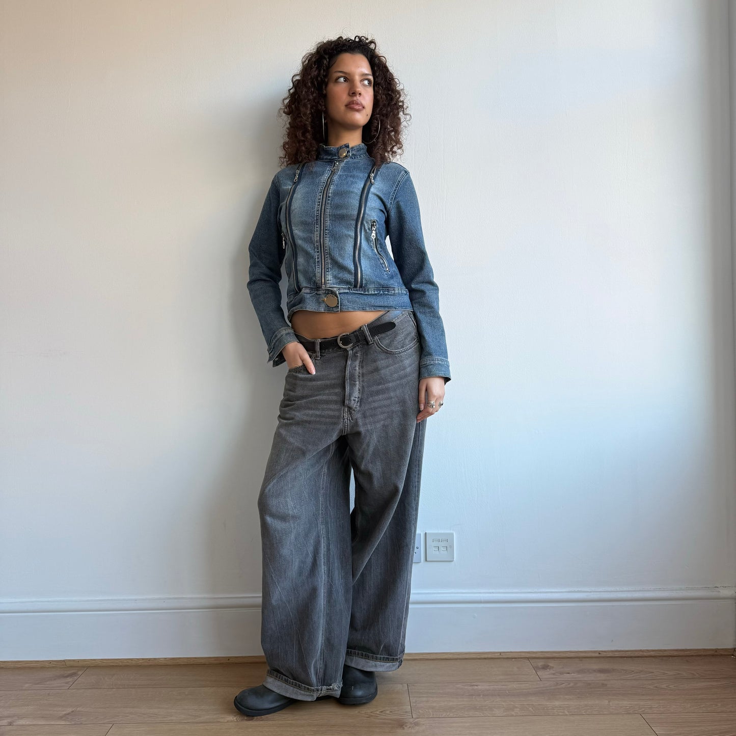 Denim zip jacket - Size S