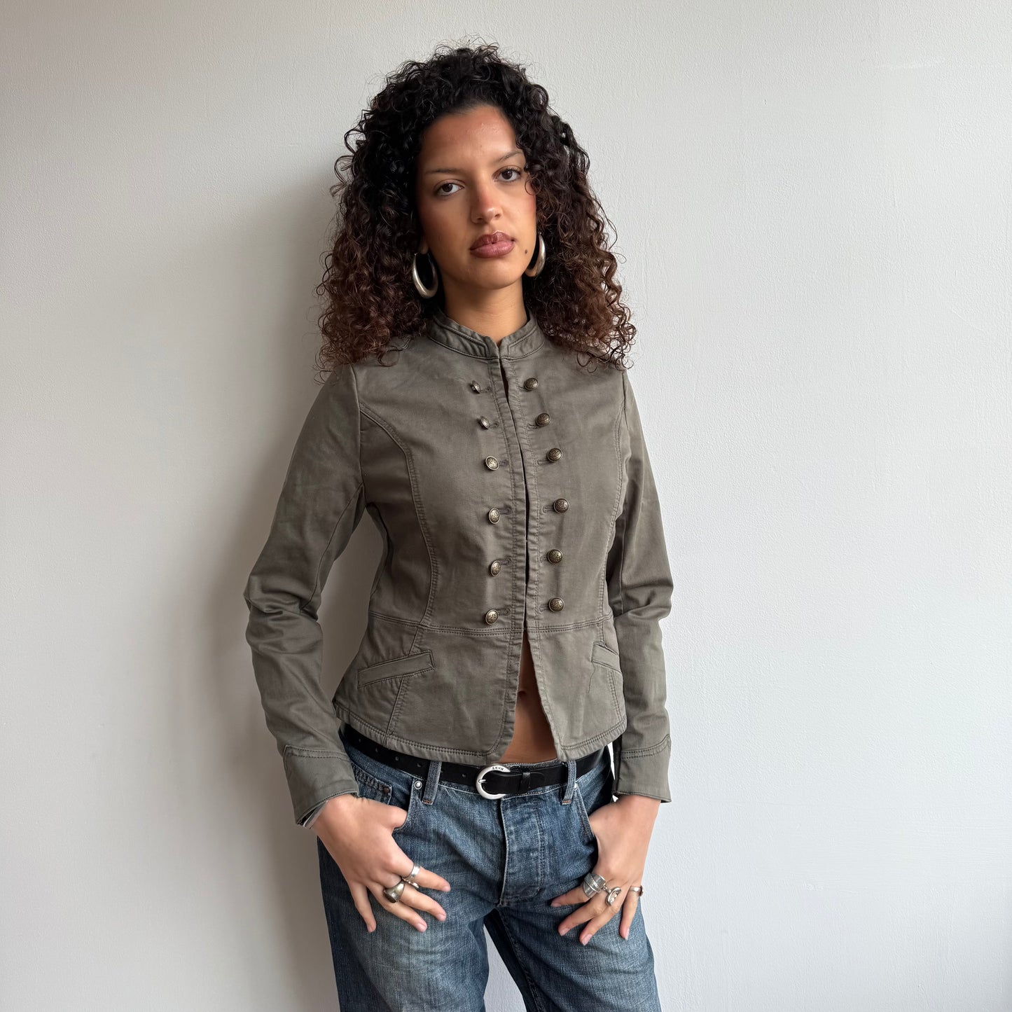 Khaki military jacket - Size S/M