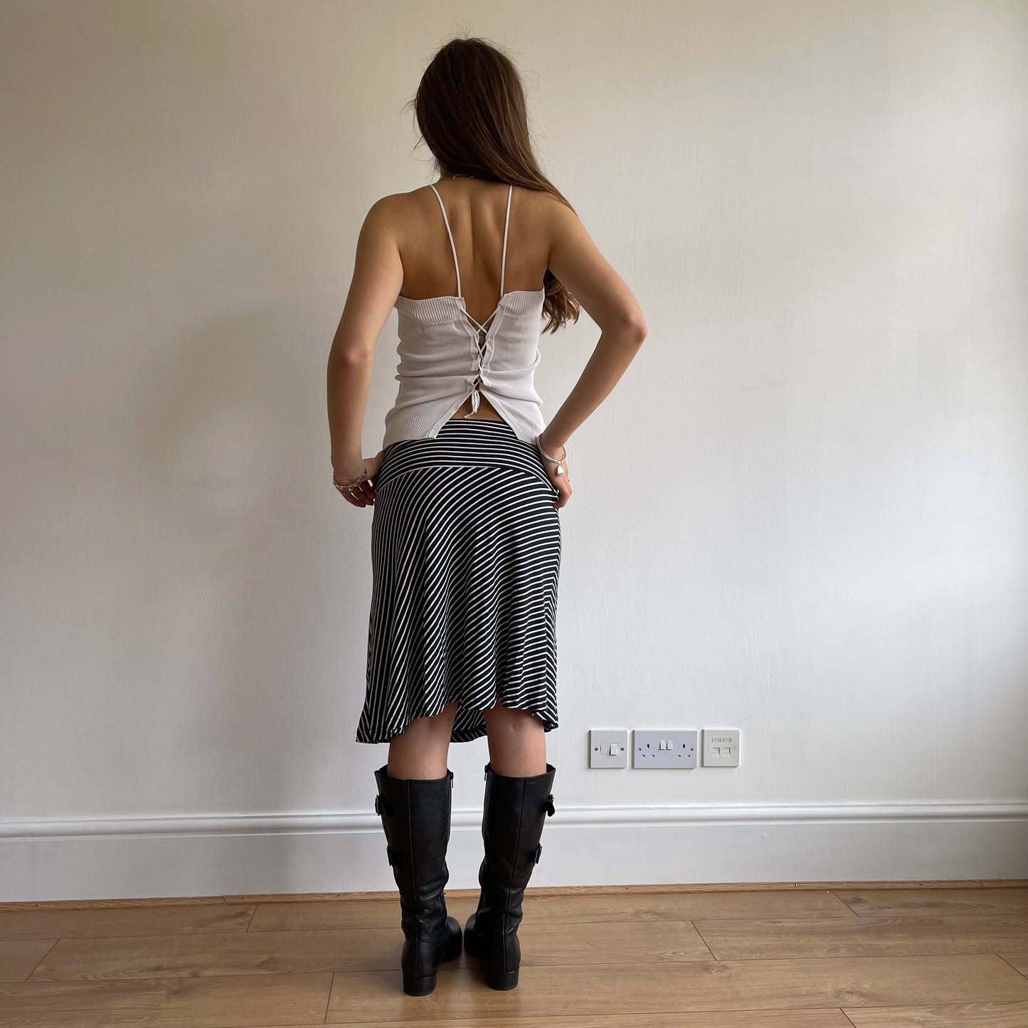 White knit corset halter top - Size S