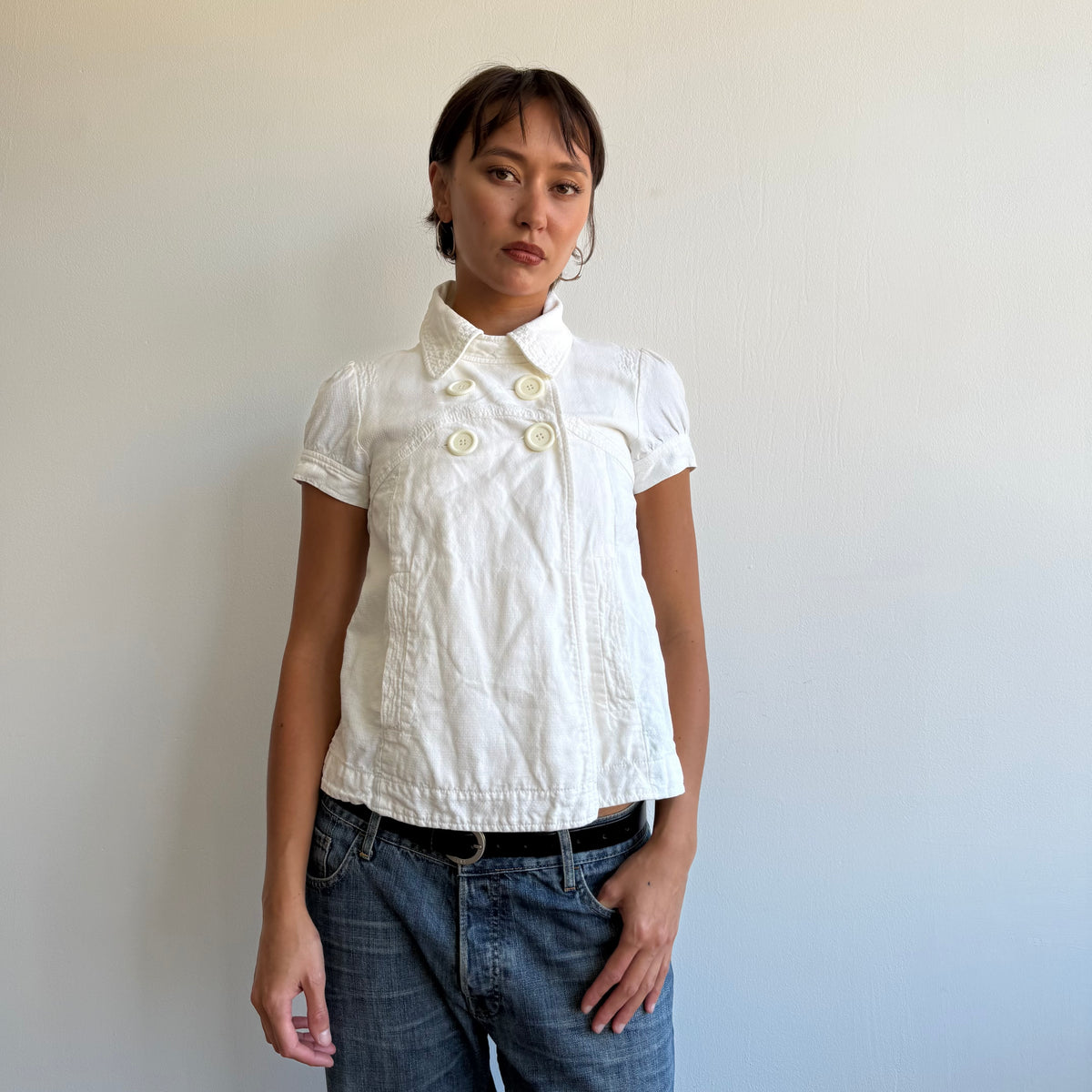 Kenzo white short sleeve peacoat - Size S