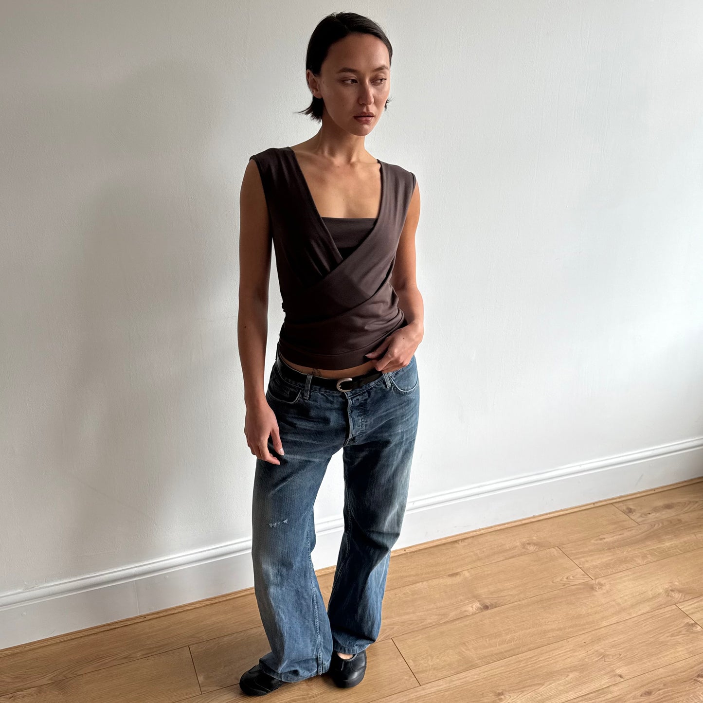 ‘The Keyhole Top’ sleeveless - Mocha
