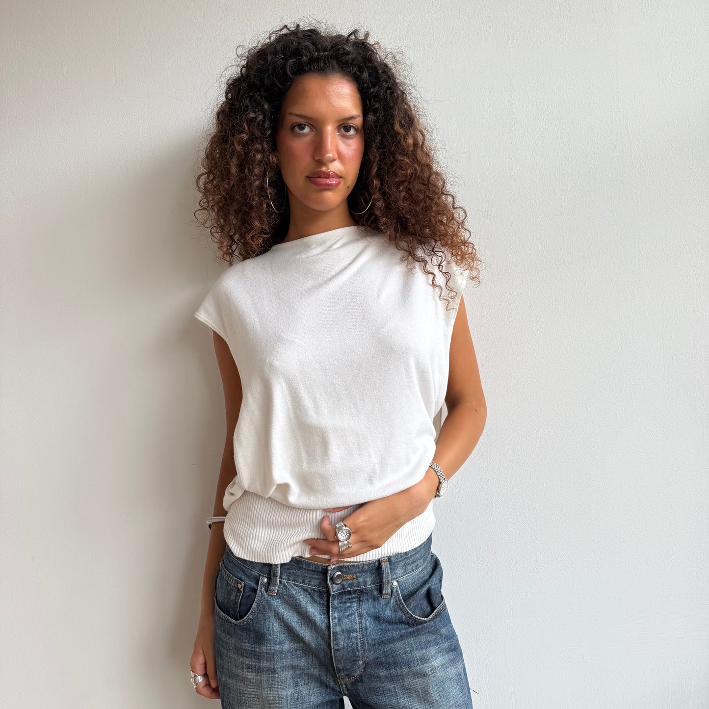 White open back knit - Size L