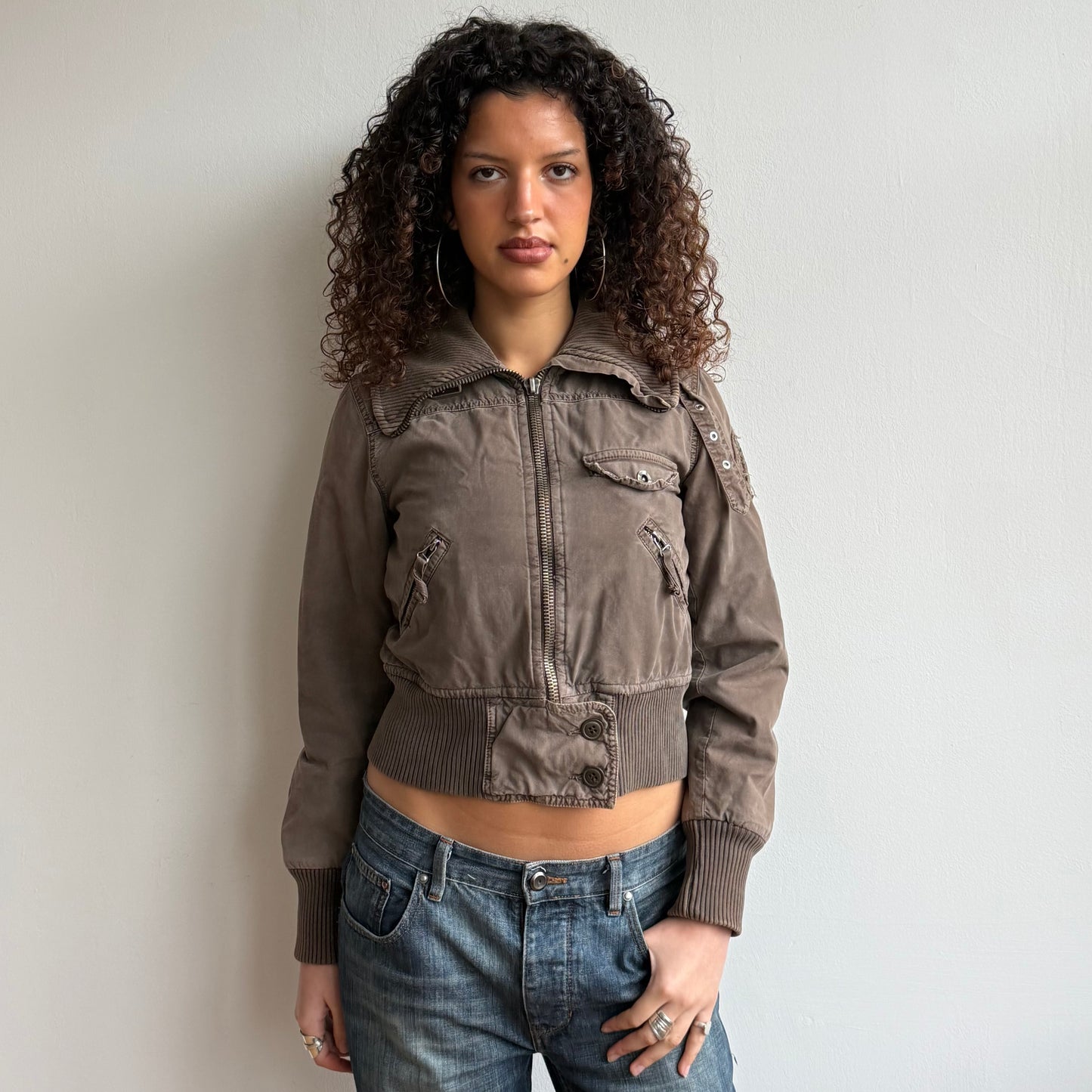 Brown cargo bomber - Size S/M