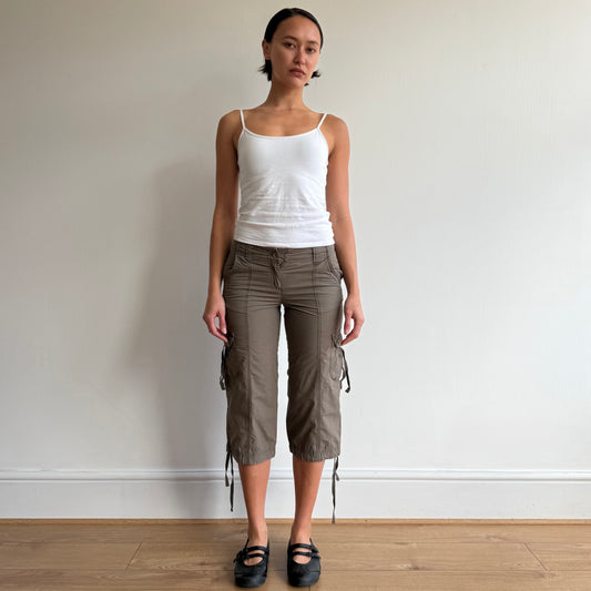 Khaki cargo capris - Size XS