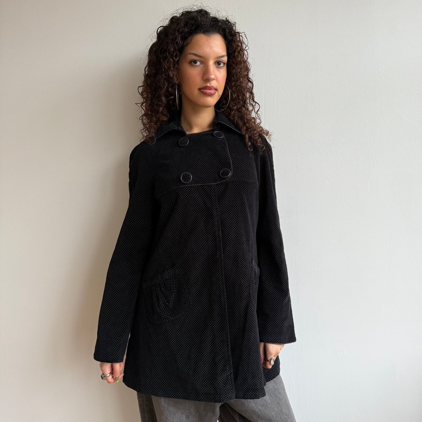 Polka dot peacoat - Size M