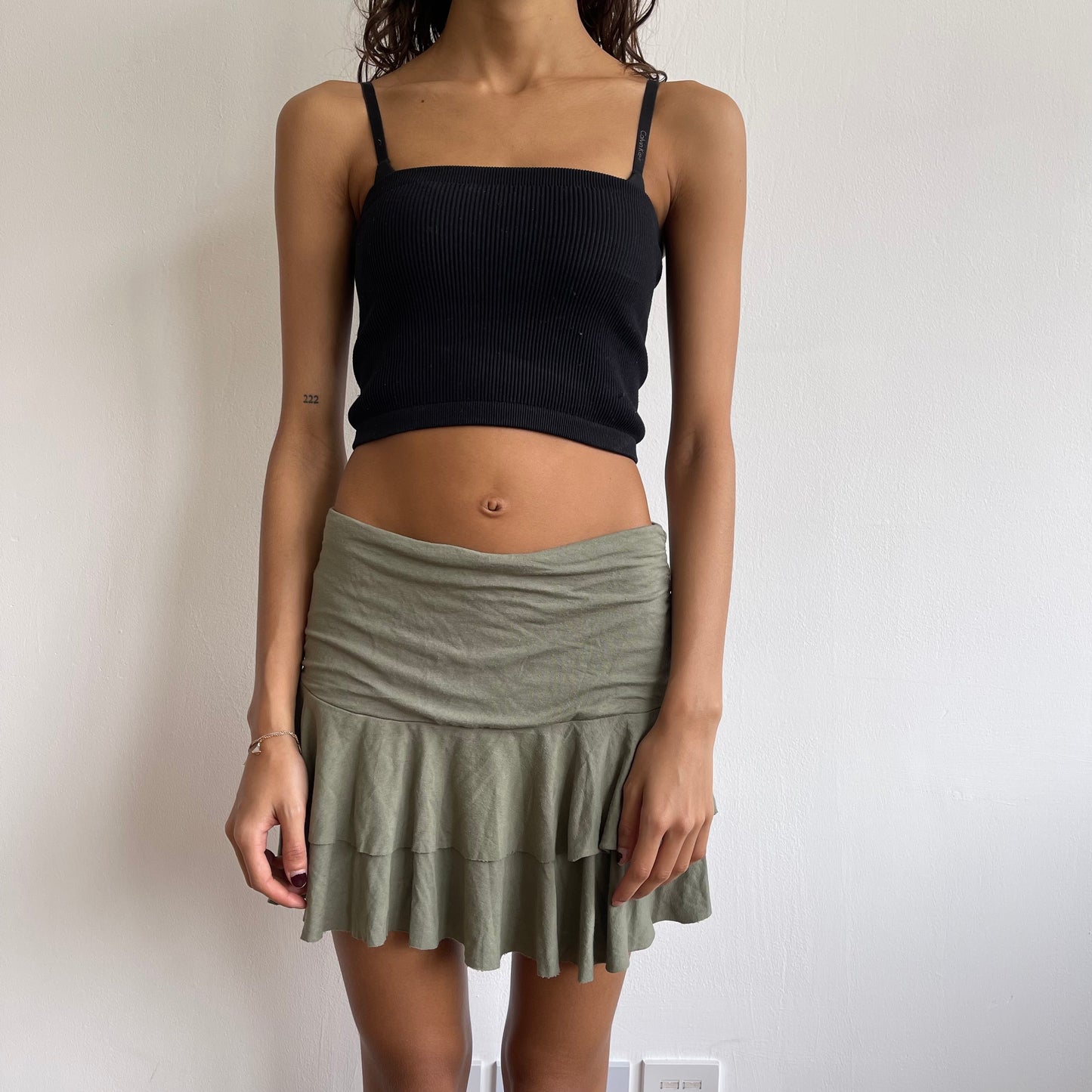Khaki rara mini skirt - Size M