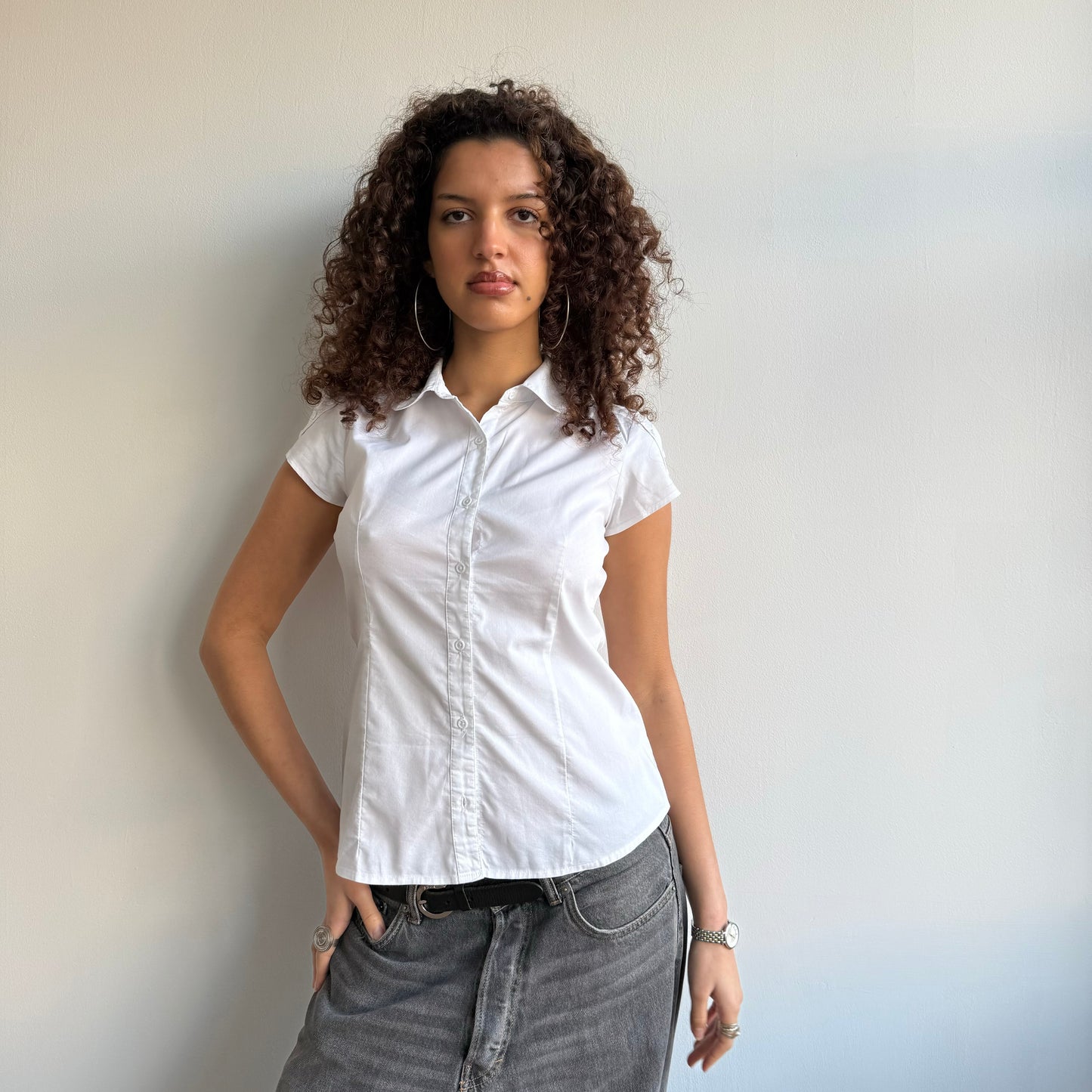Short sleeve white shirt - Size S