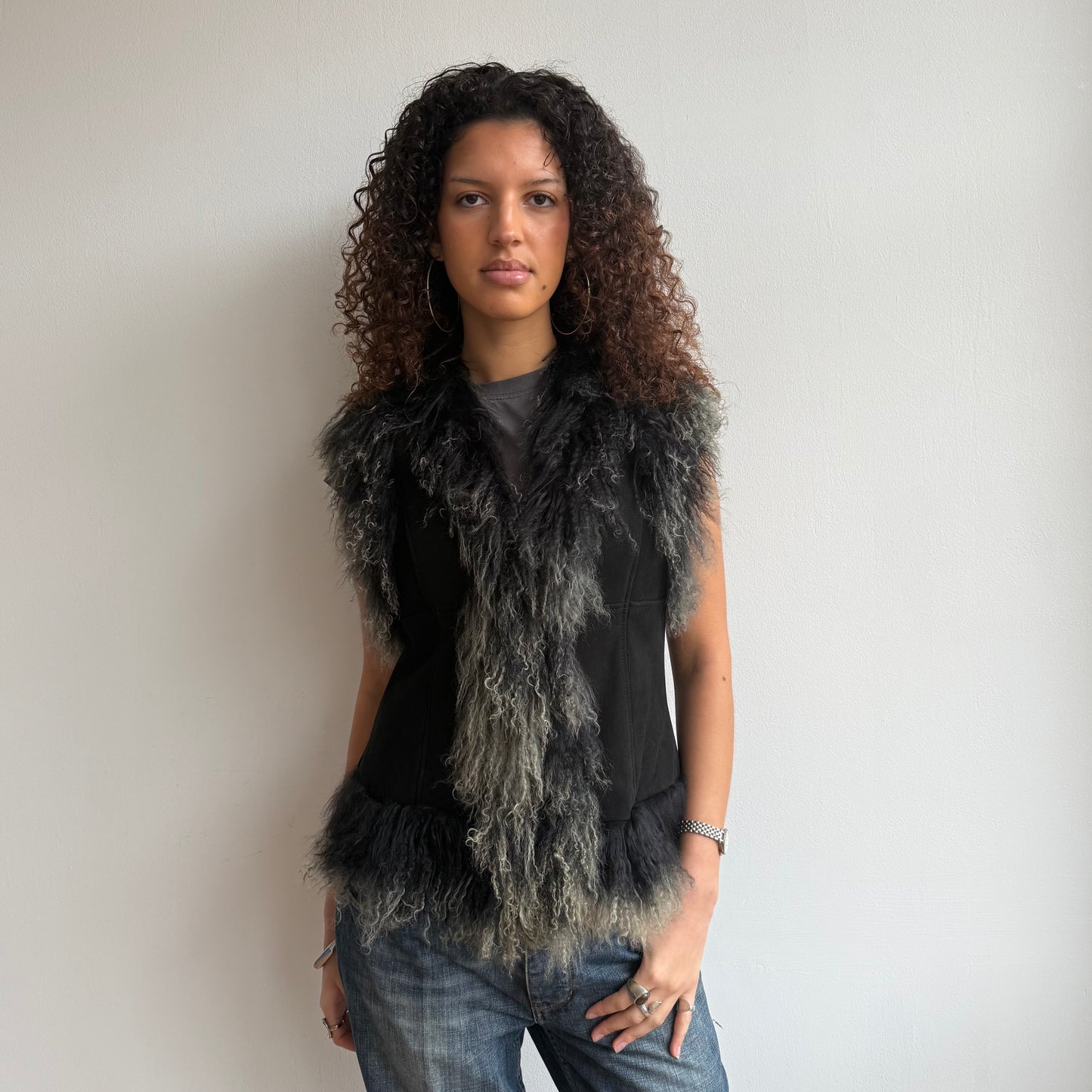 Fur afghan gilet - Size M