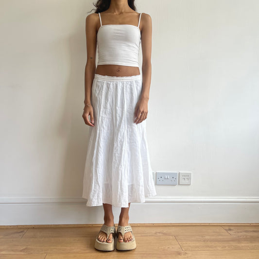 White pleated midi skirt - Size M/L