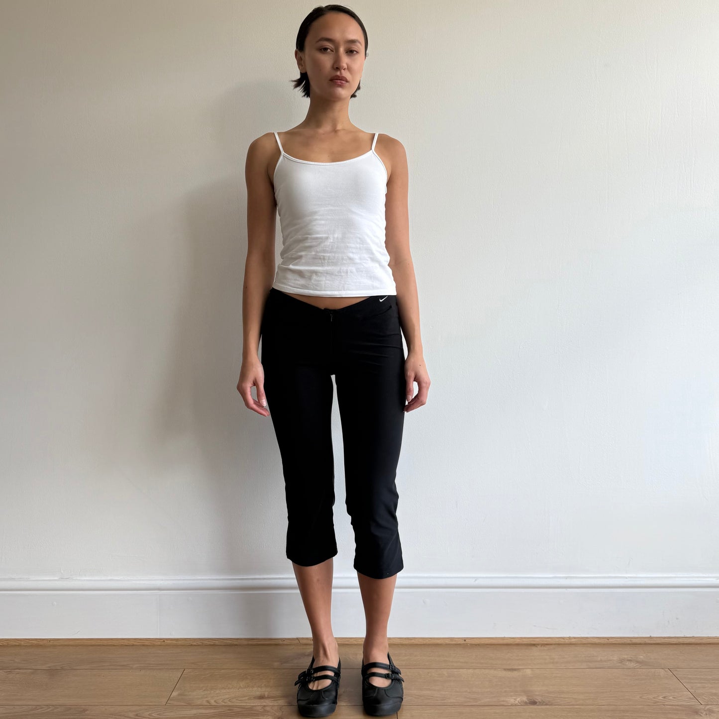 Black Nike zip front capris - Size S