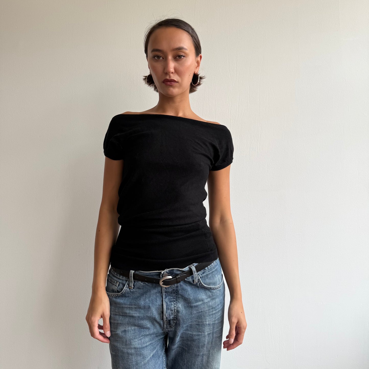 Black short sleeve knit - Size S