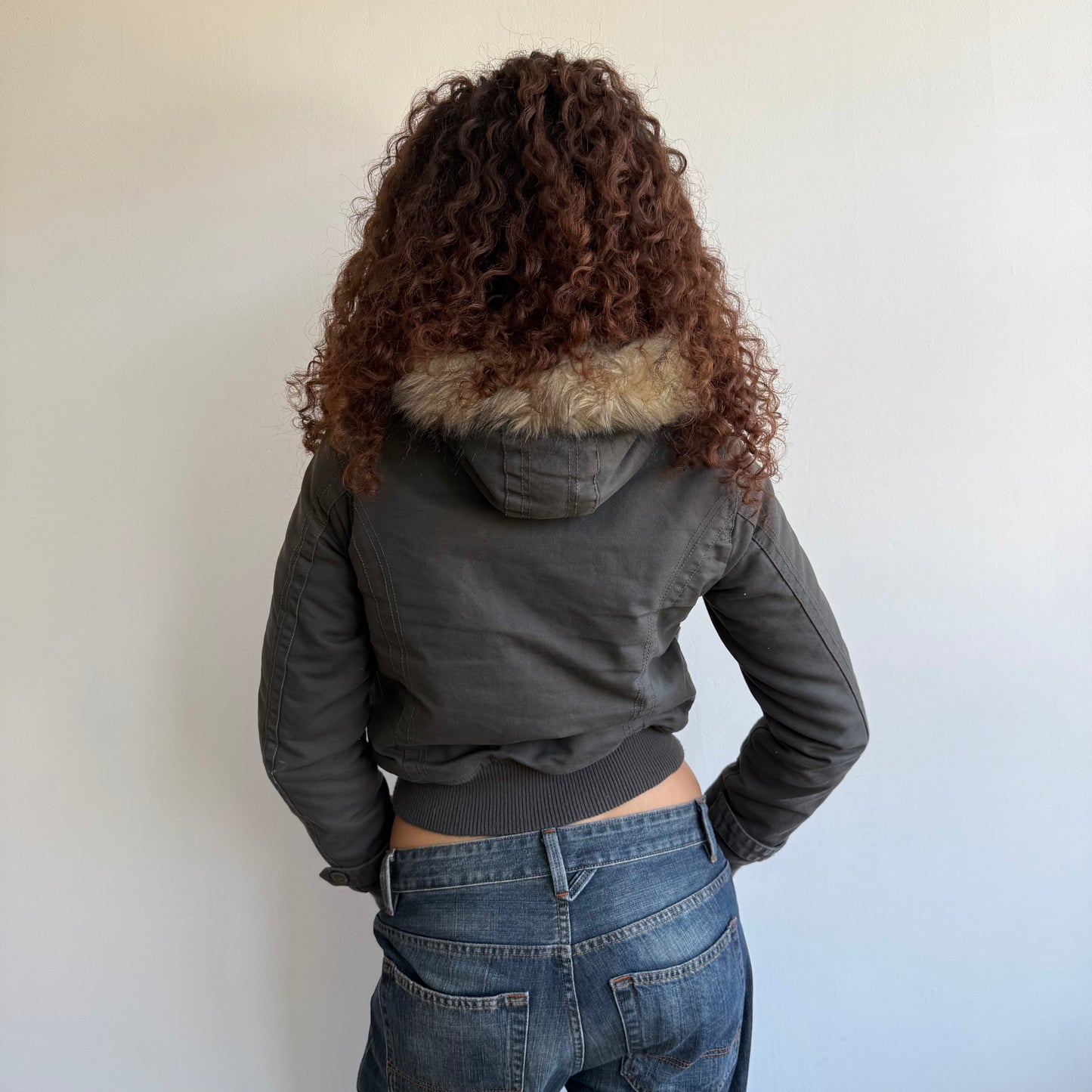 Grey cargo bomber jacket - Size XS