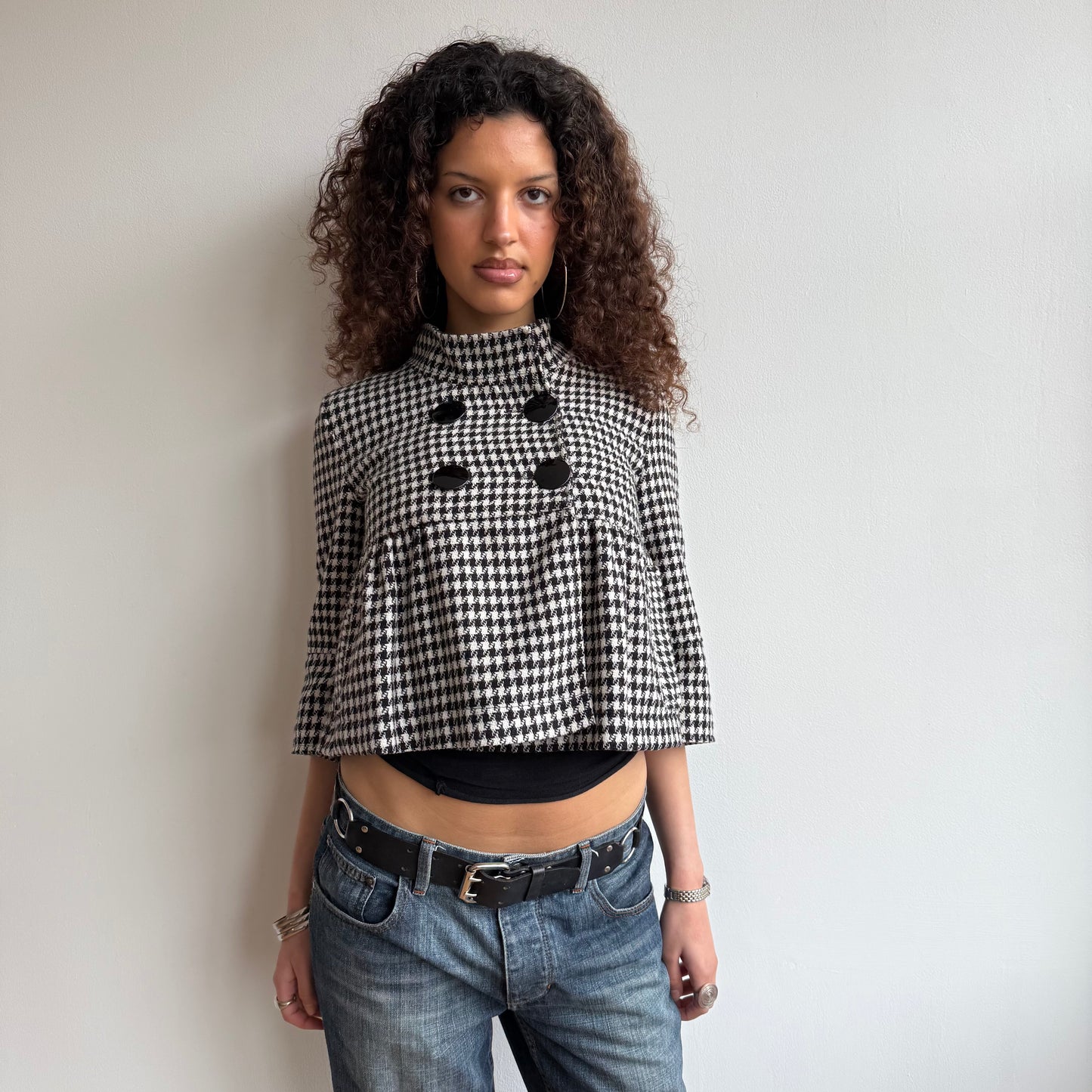 Houndstooth peacoat - Size S