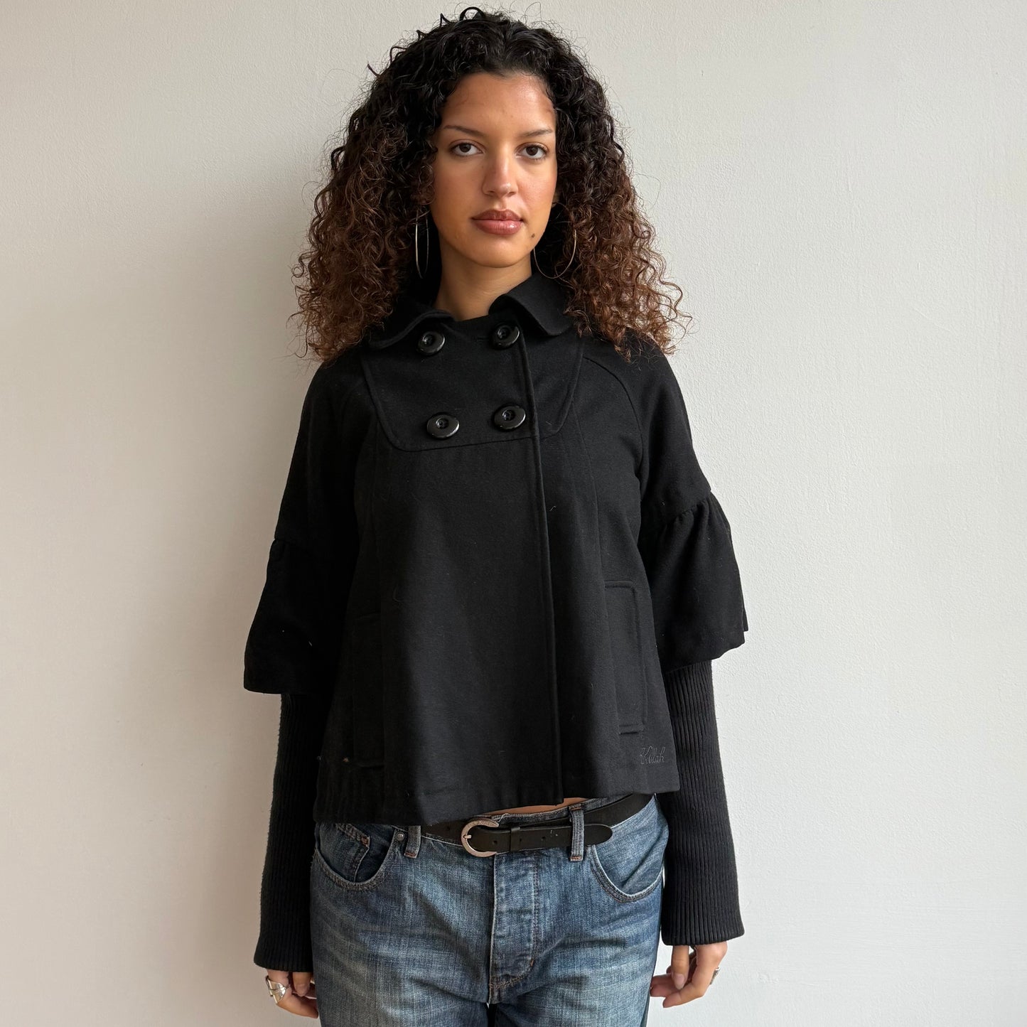 Black ‘Killah’ Miss Sixty peacoat - Size M