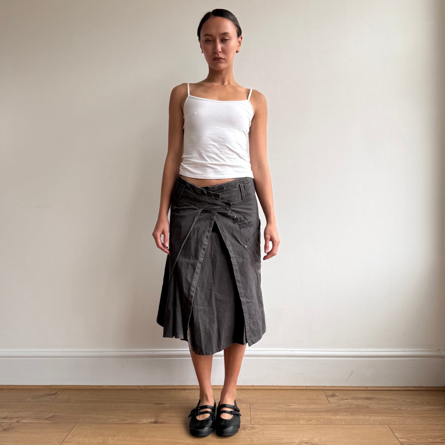 Brown wrap midi skirt - Size XS