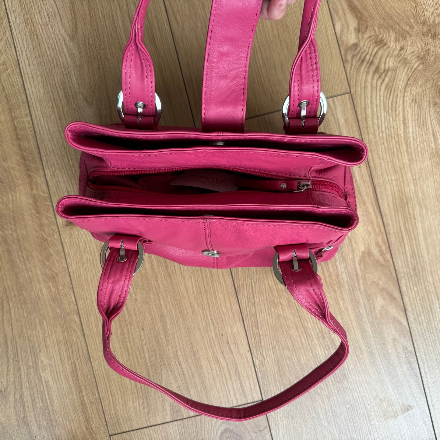 Hot pink buckle bag - One Size