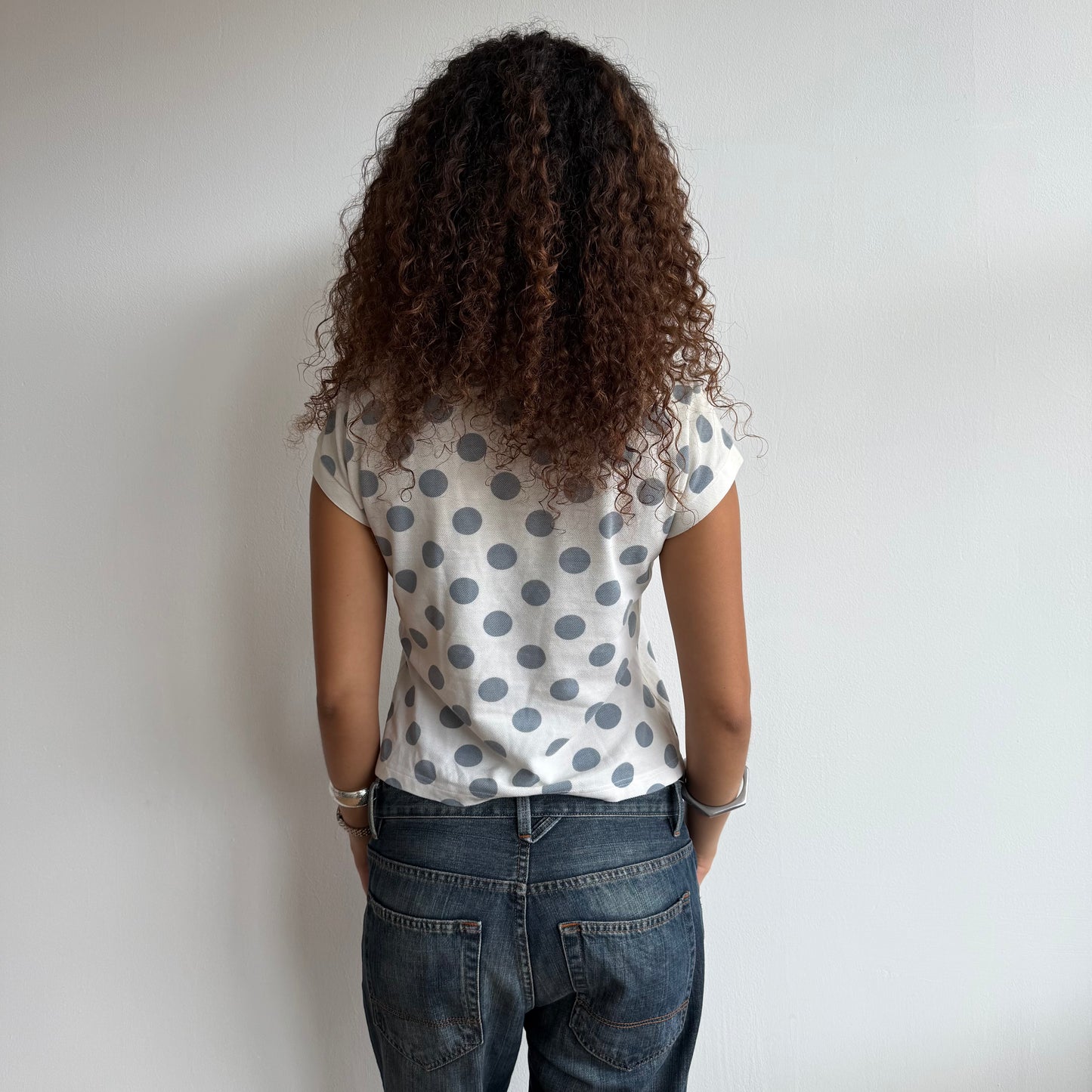 White polka dot Lacoste polo - Size M