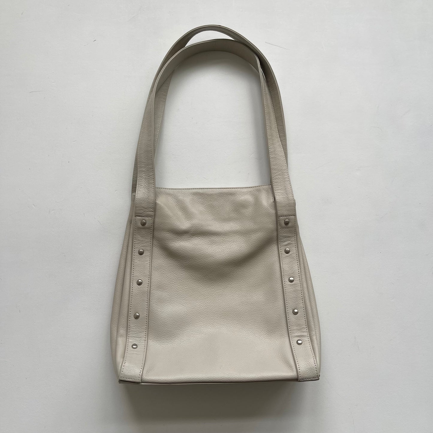 White leather cowhide bag