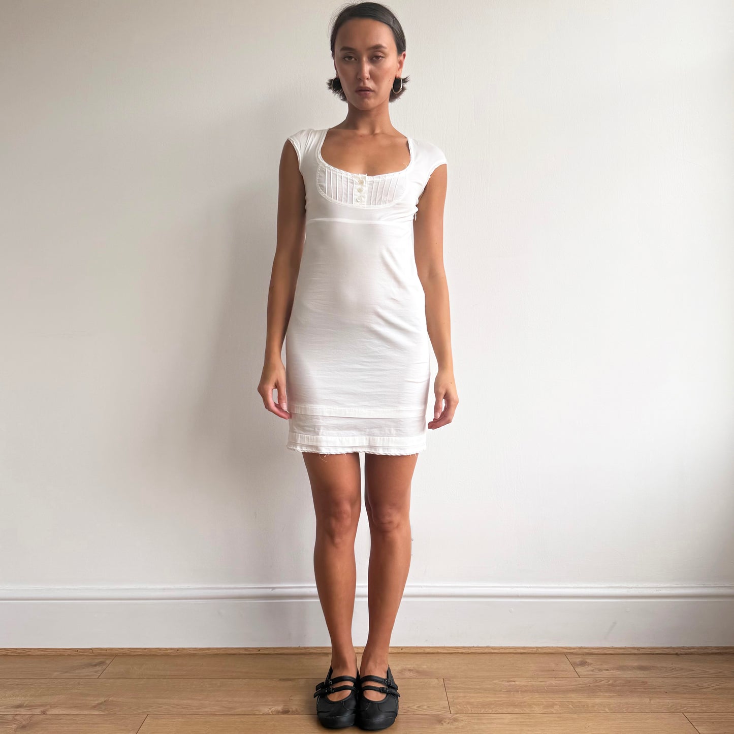 White milkmaid mini dress - Size S