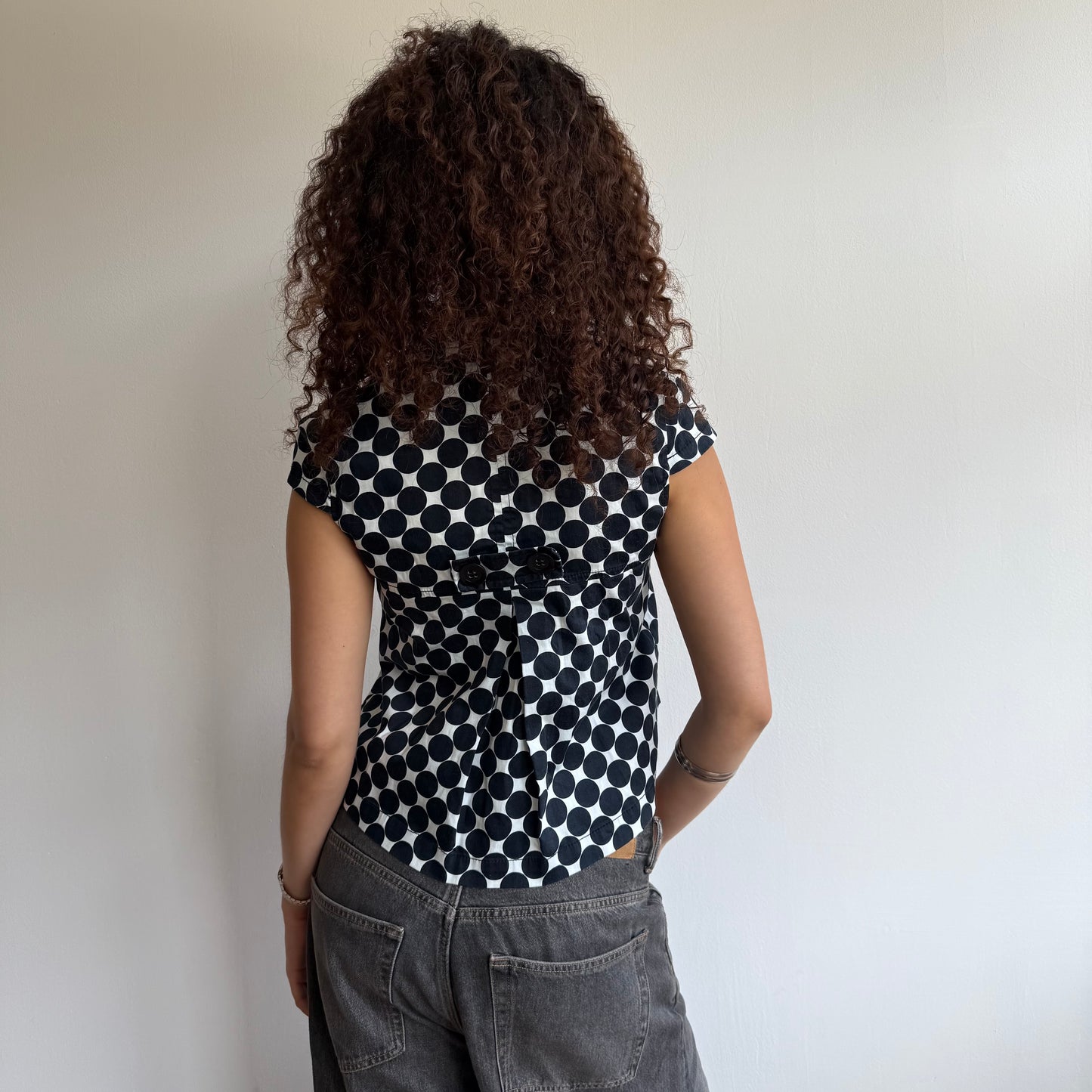 Polka dot short sleeve peacoat - Size S