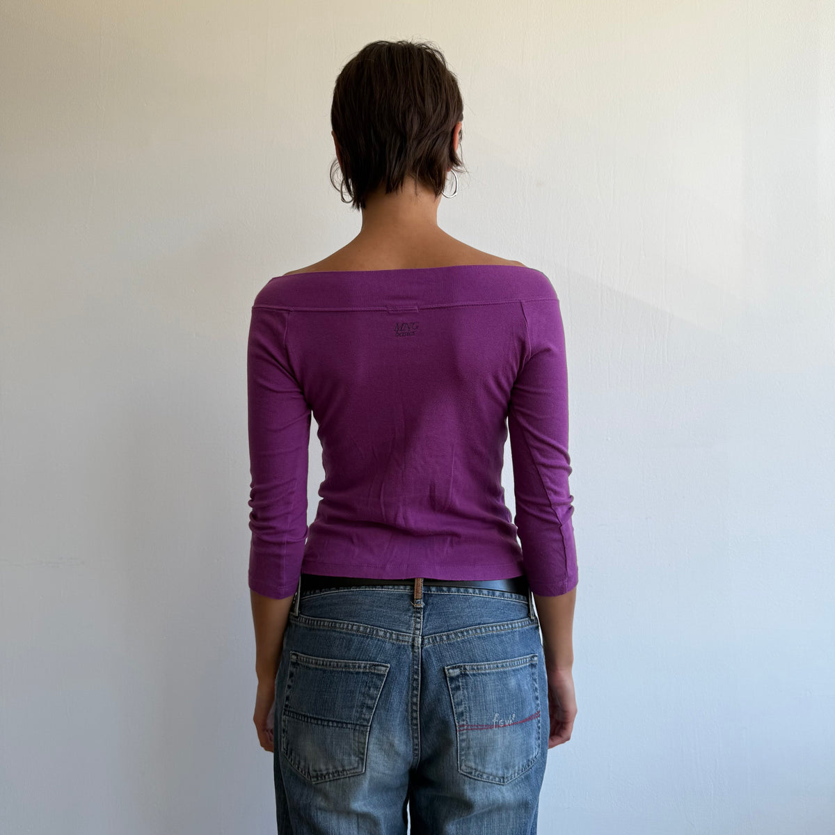 Purple 3/4 sleeve top - Size S