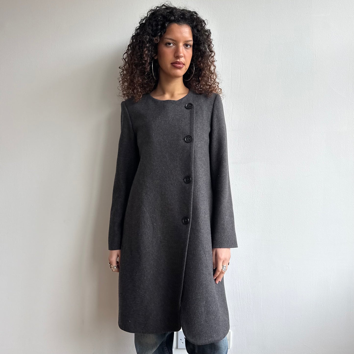 Charcoal Cop Copine bolero coat - Size M/L