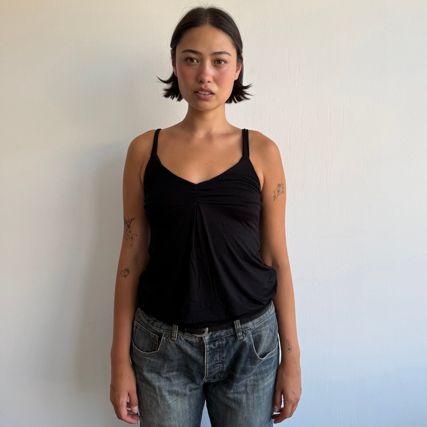 Black bubble cinched top - Size S