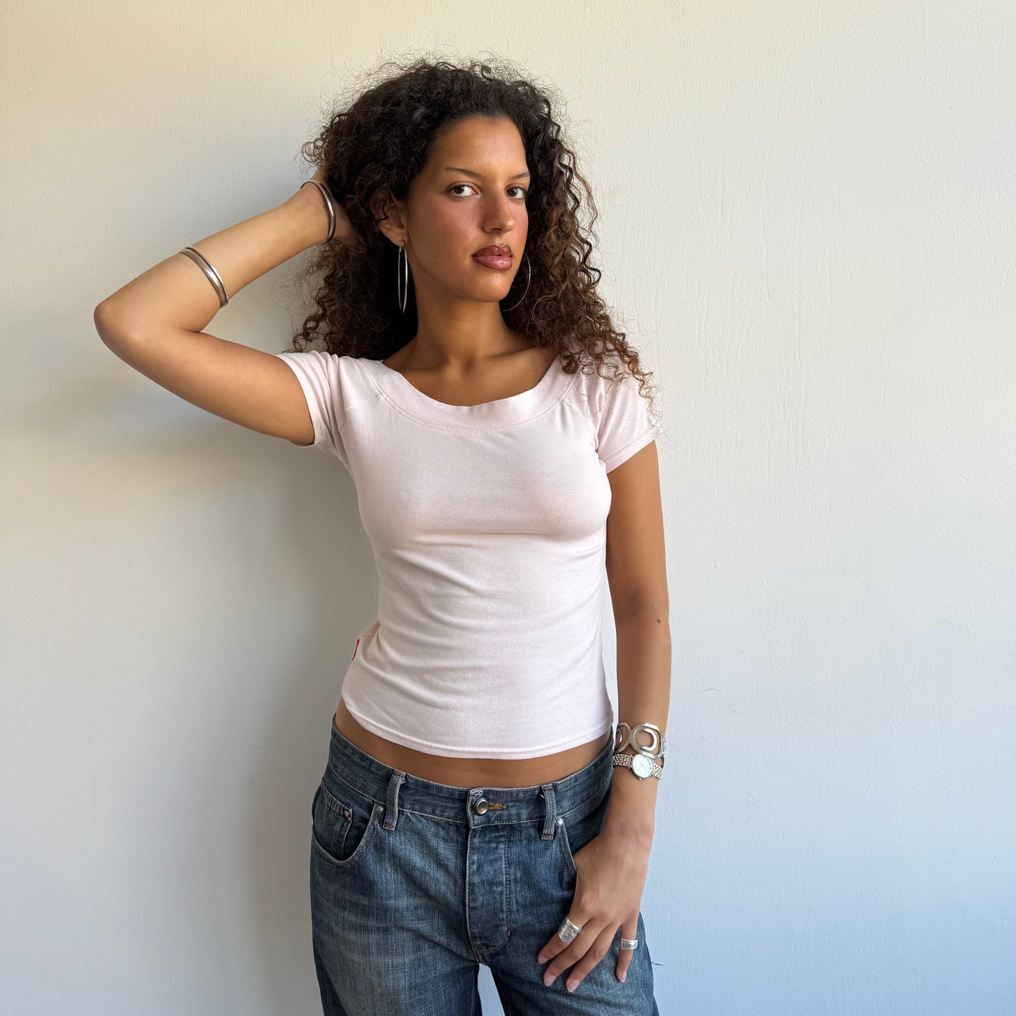 Pink bardot top - Size S/M