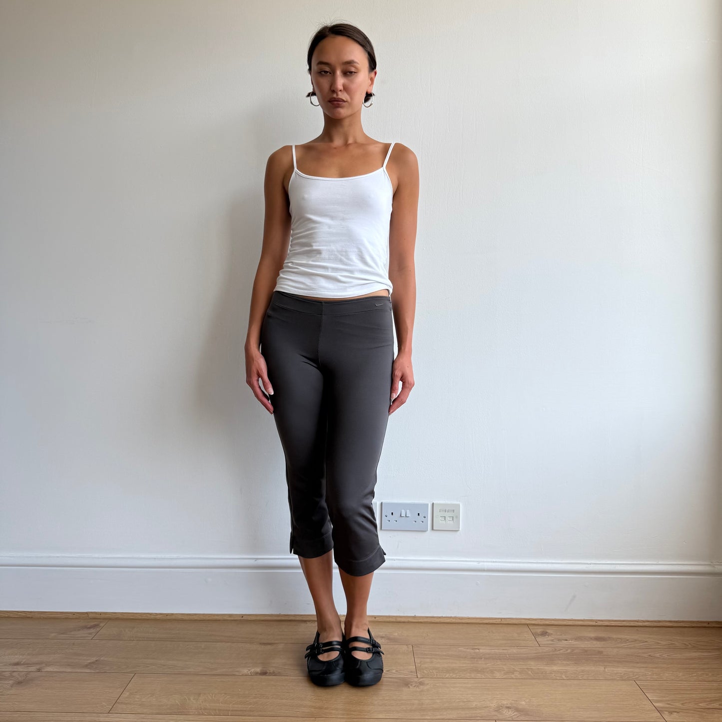 Taupe Nike zip side capris - Size XS
