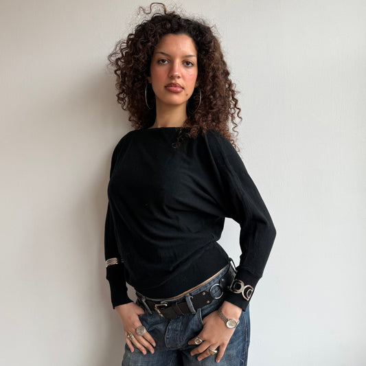 Black slouchy knit (3) - Size S
