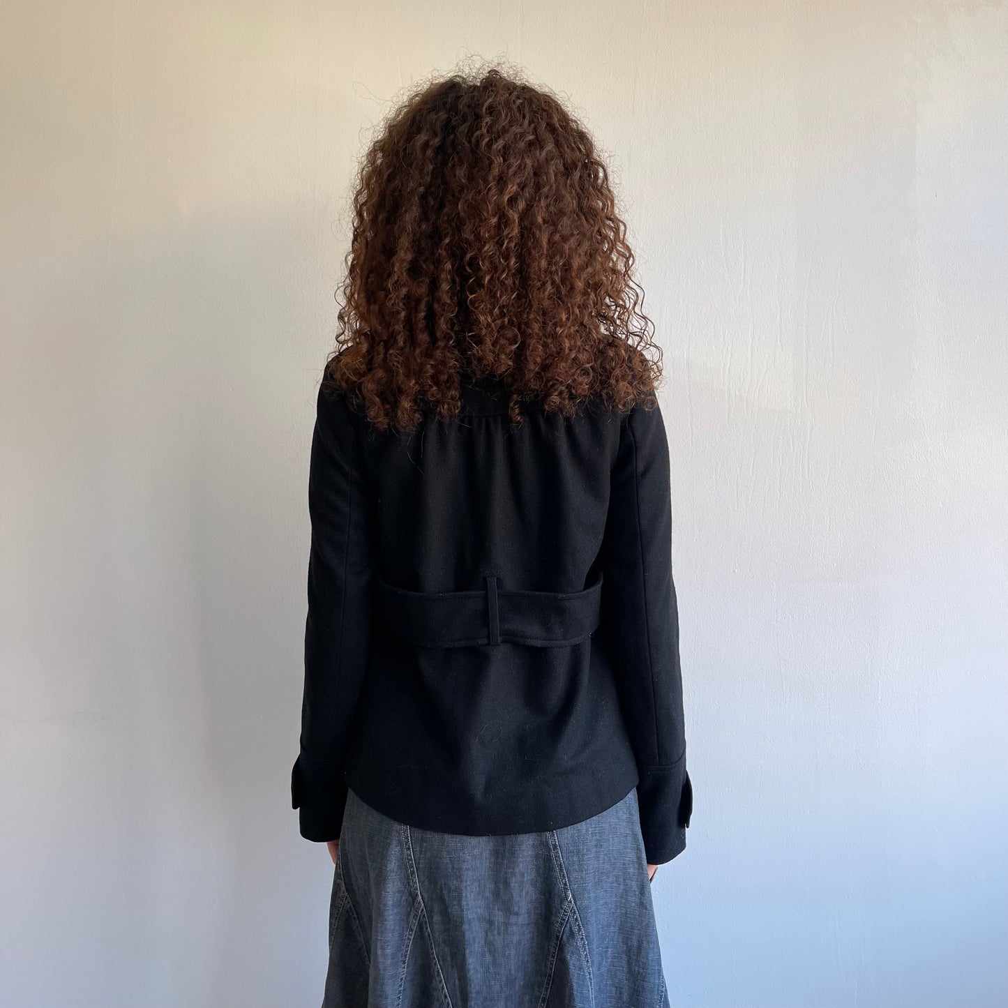 Black wool peacoat - Size S