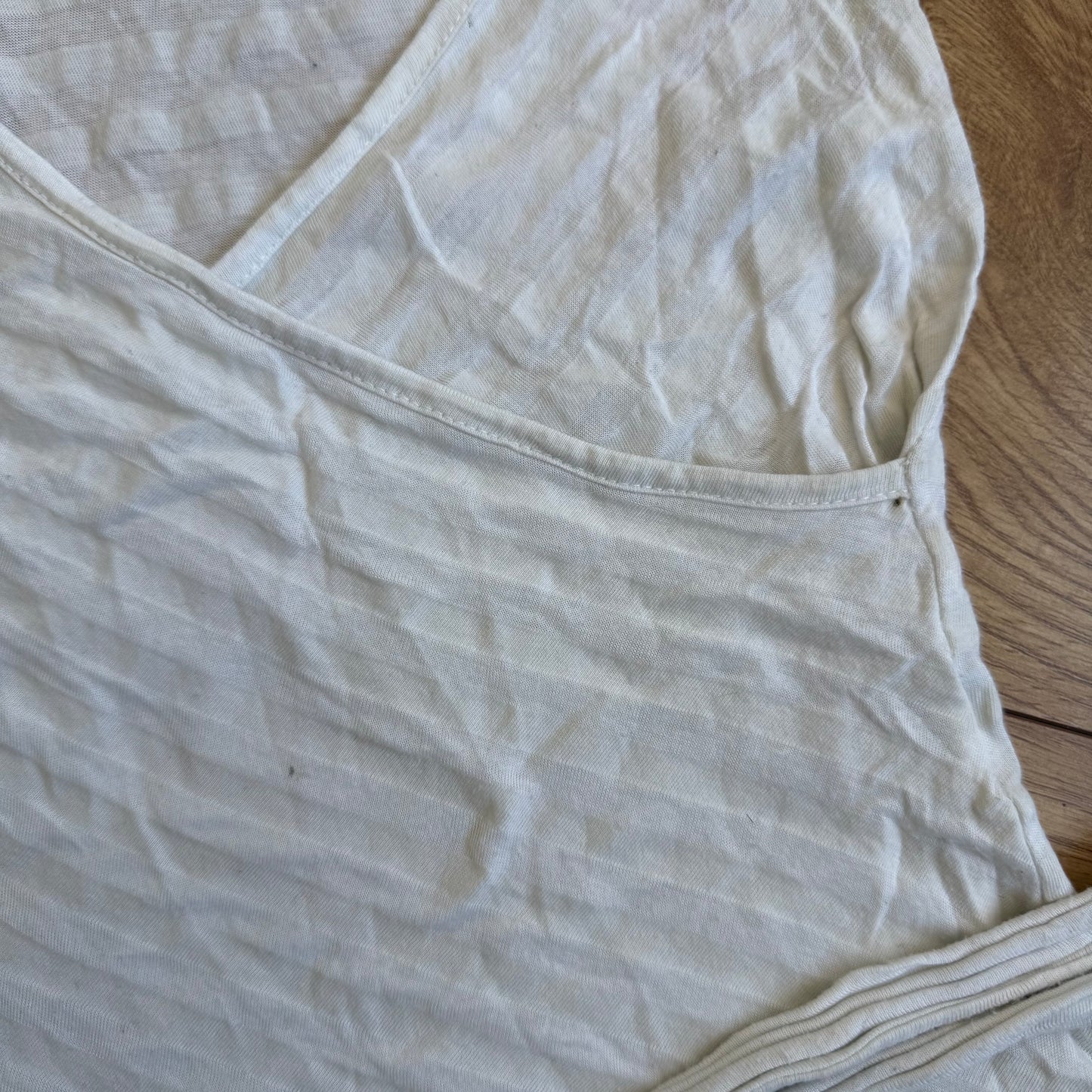 White stripe wrap top - Size S