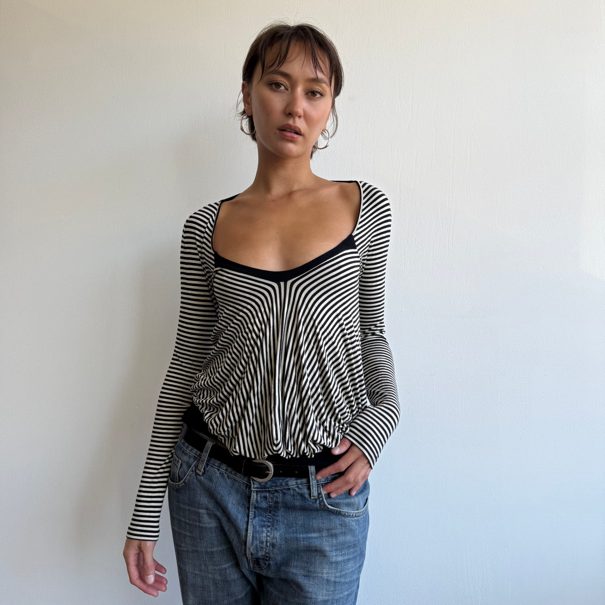 Max Mara striped slouchy top - Size S