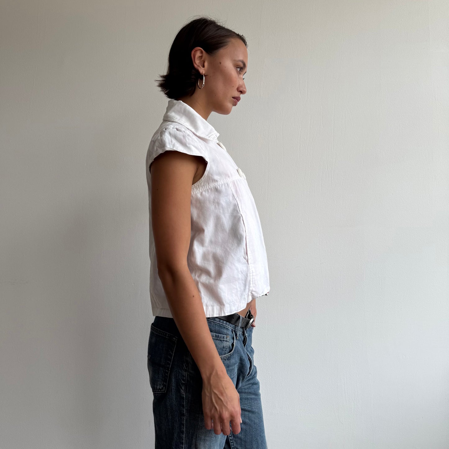 White short sleeve peacoat - Size S