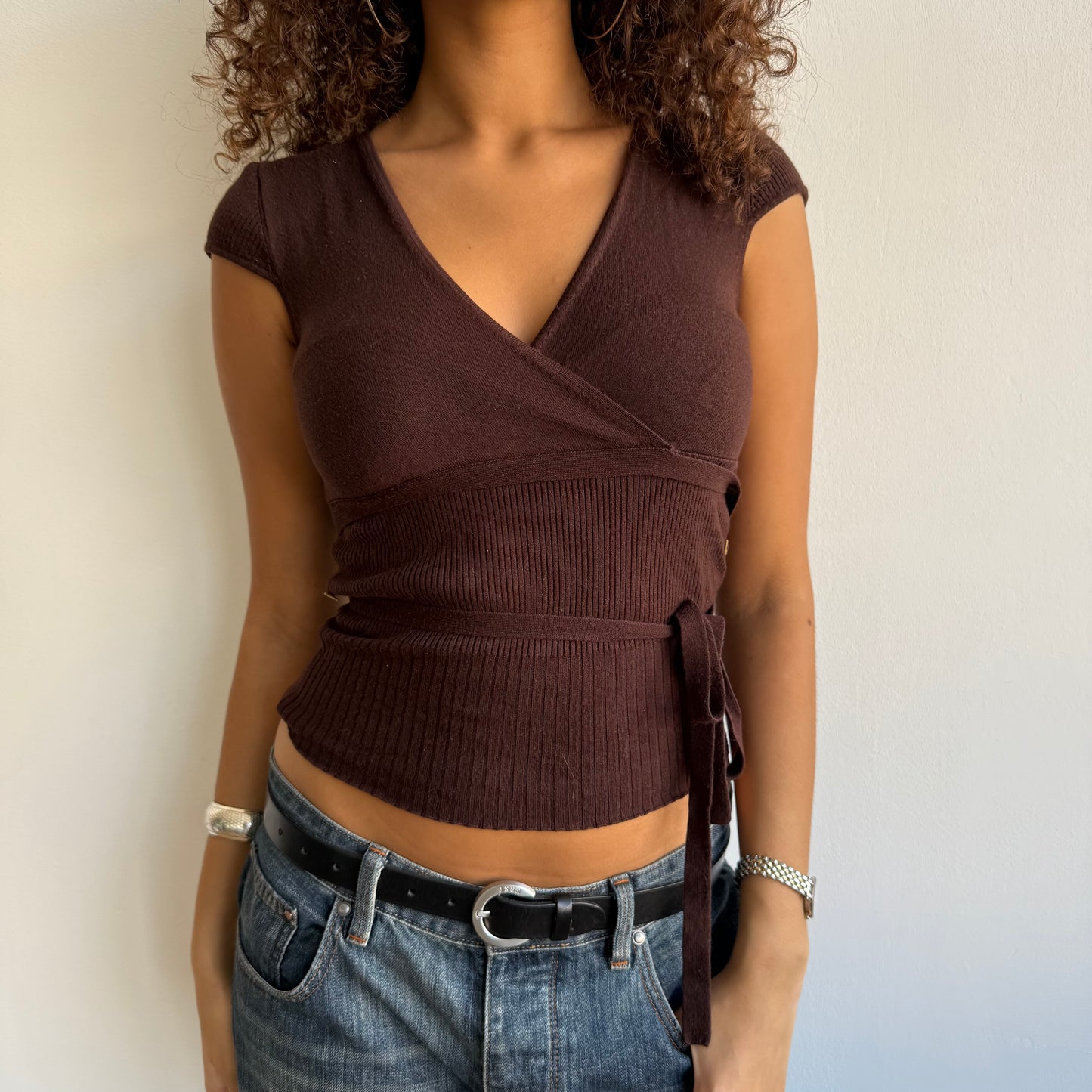 Brown knit top - Size S