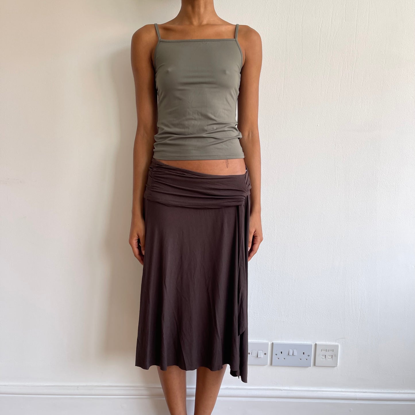 Brown Morgan ruched skirt - Size M