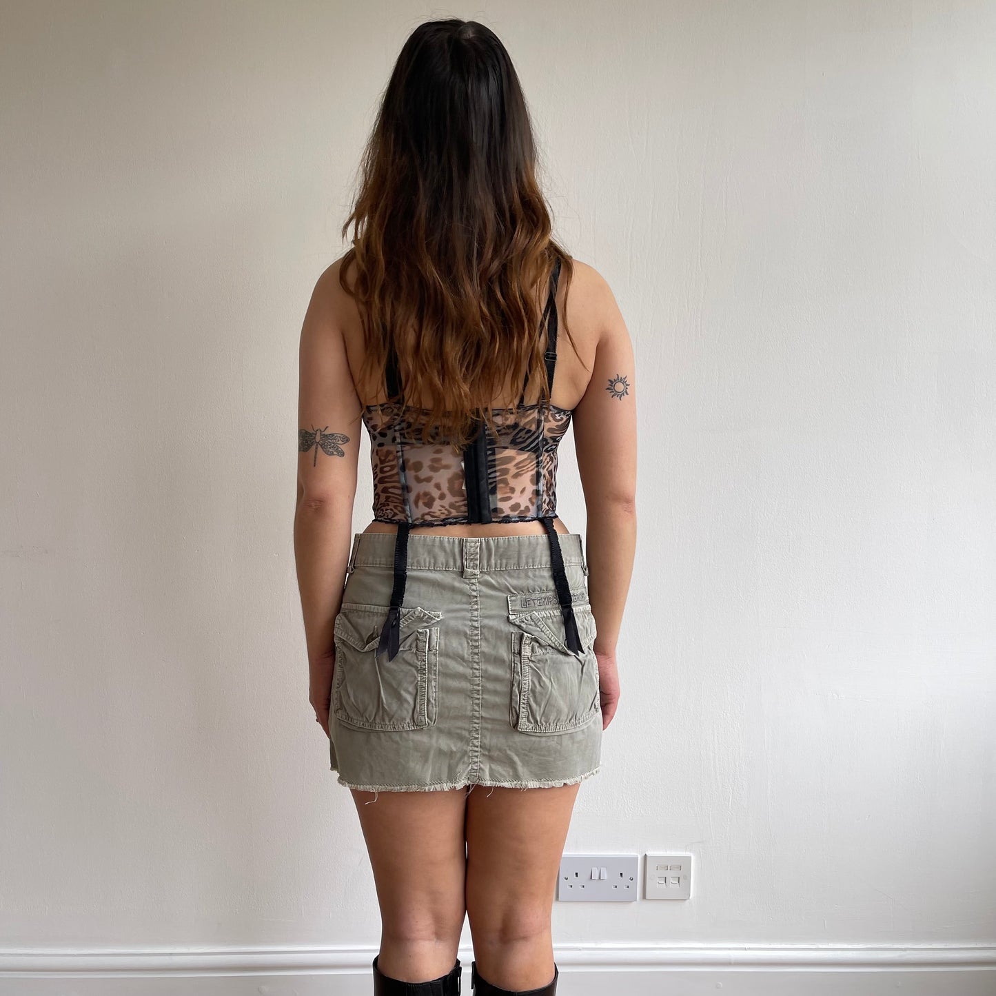 Blue leopard mesh corset - Size XS