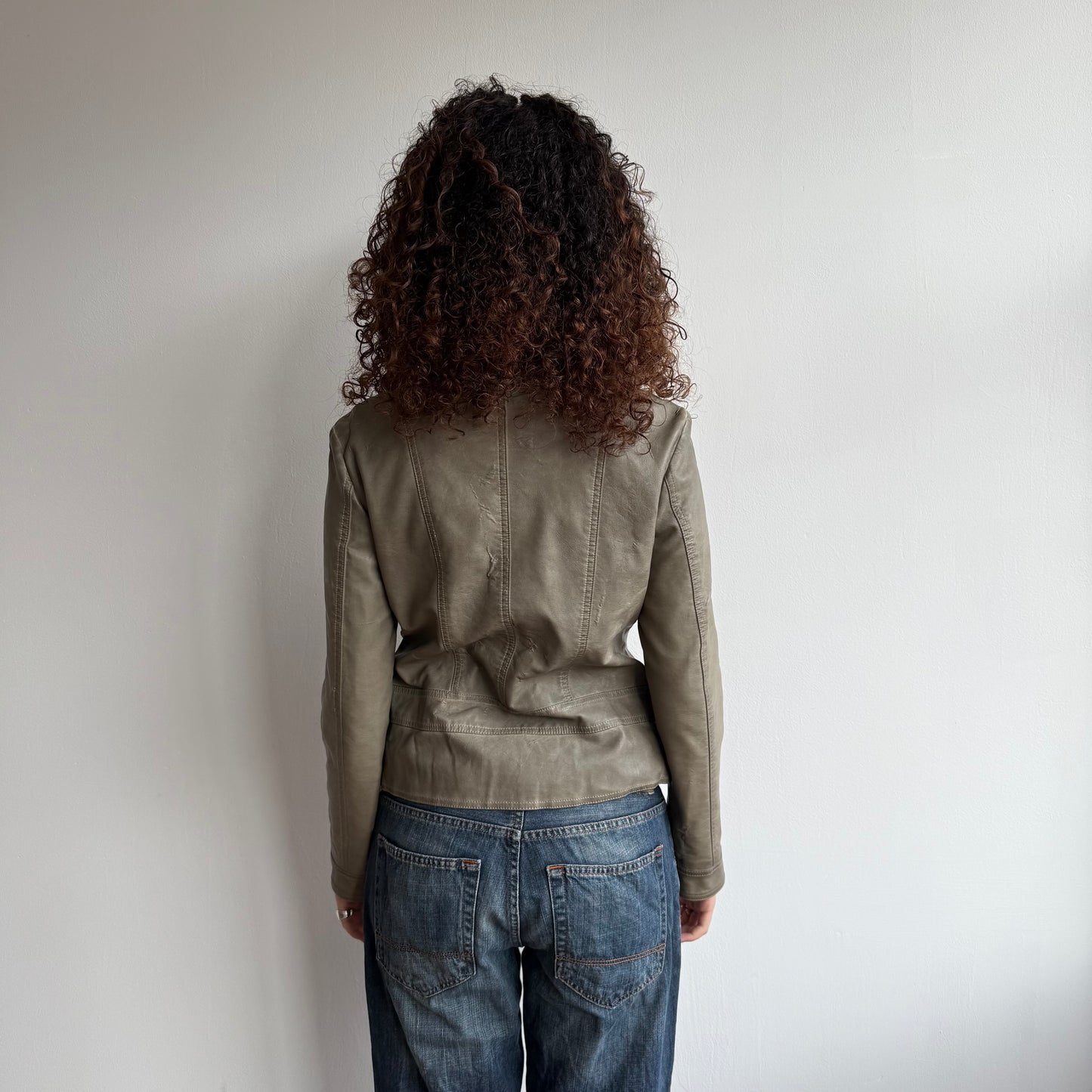 Khaki fur lined military jacket - Size M