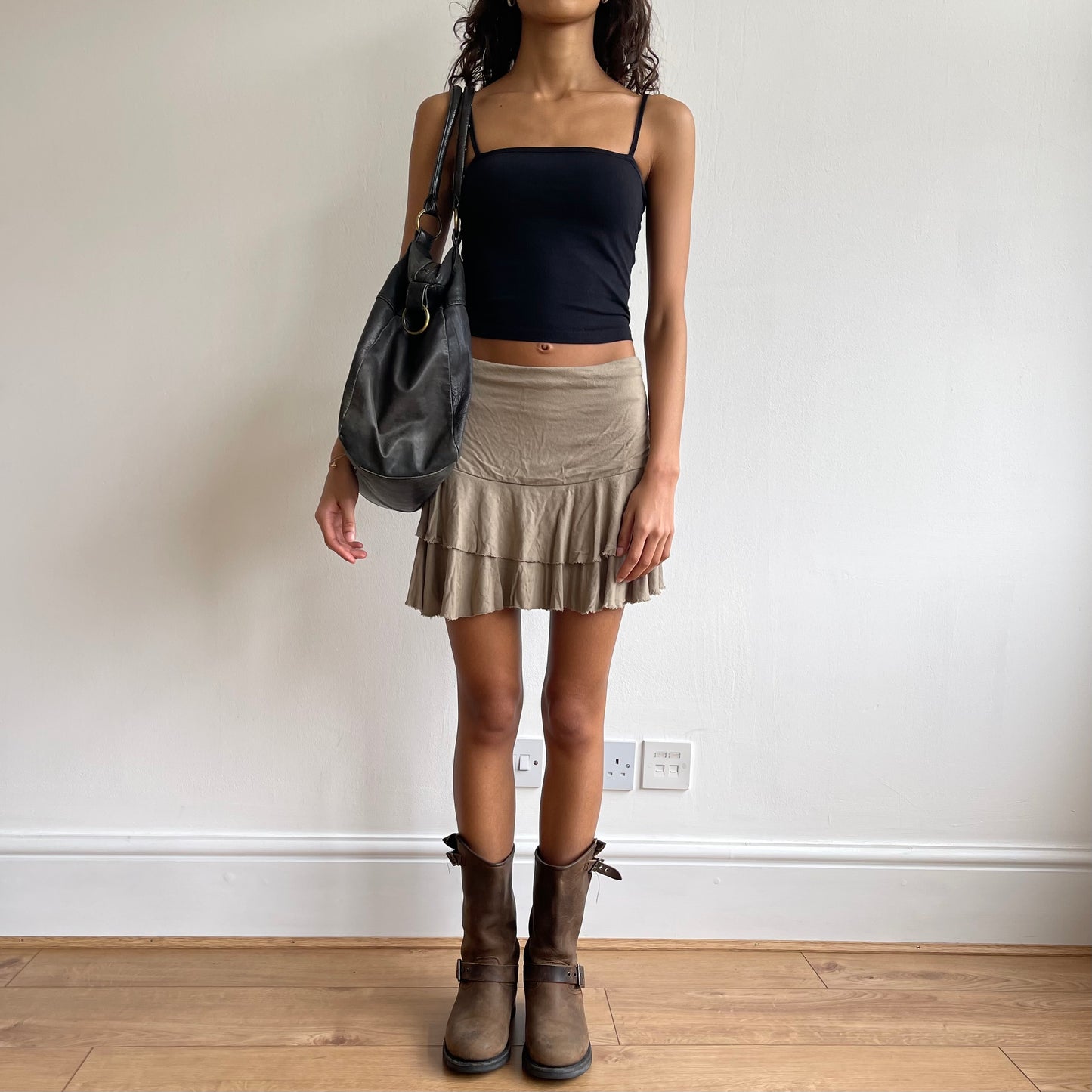 Khaki rara mini skirt - Size S