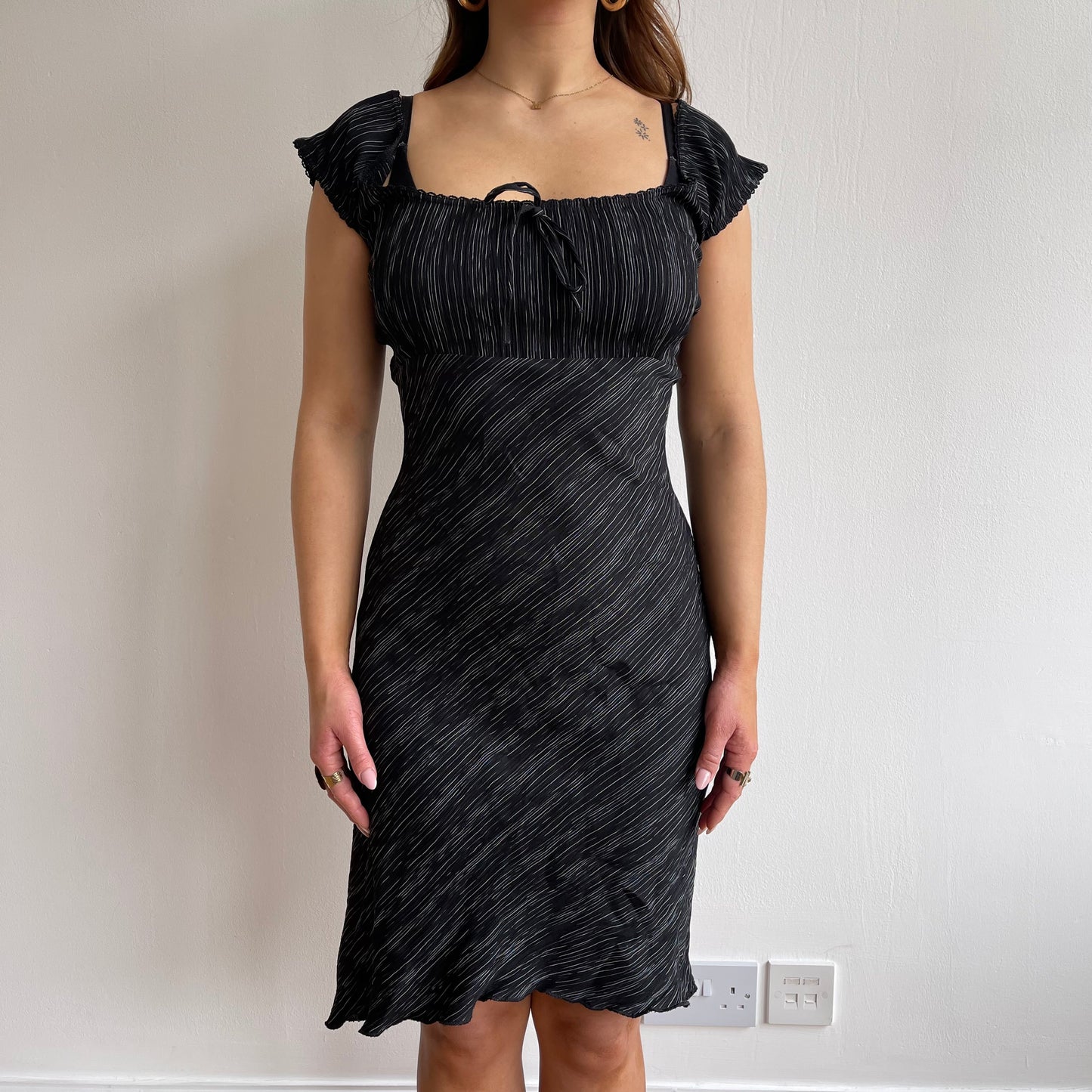 Pinstripe milkmaid dress - Size M