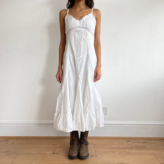 White broderie midi dress - Size S