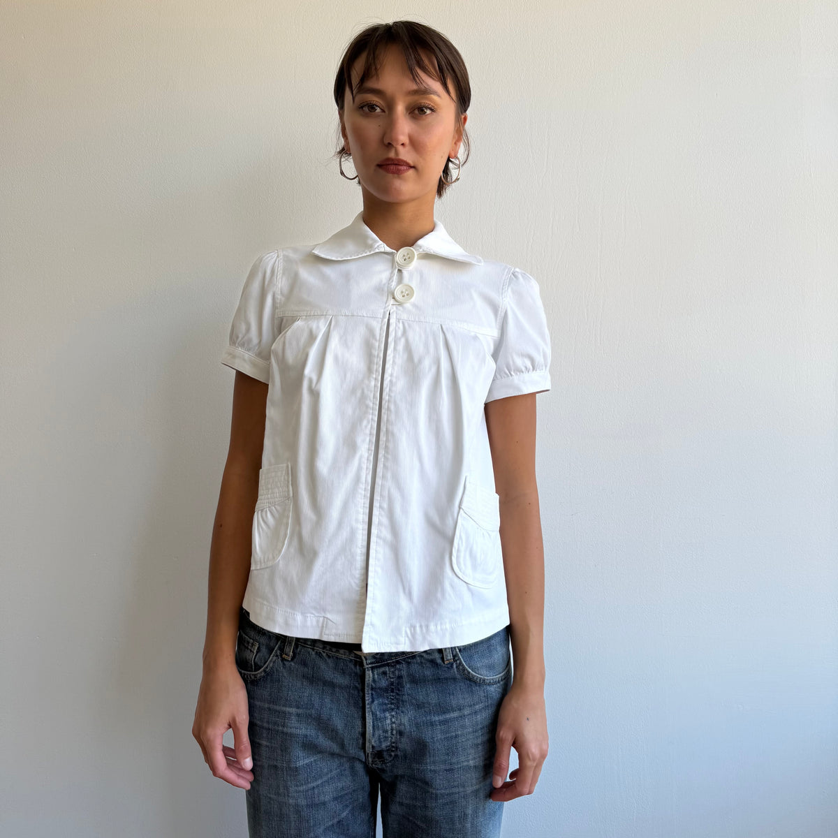 White short sleeve peacoat - Size M