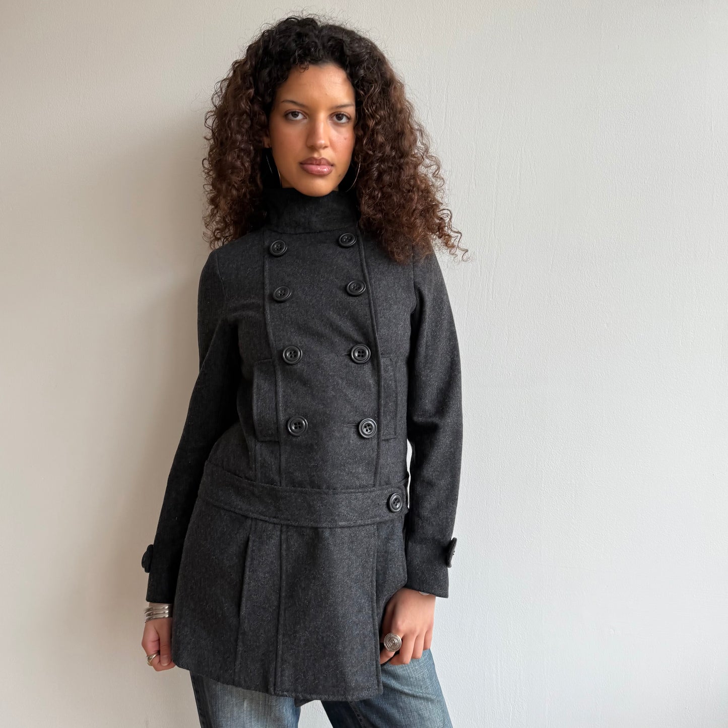 Grey peacoat dress - Size S